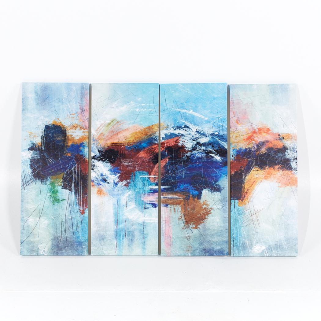 Mid Century Abstract 4 Panel Hanging Wall Art

This art measures: 13.75 wide x 1 deep x 35.75 inches high

We take our photos in a controlled lighting studio to show as much detail as possible. We do not photoshop out blemishes. 

We keep you fully
