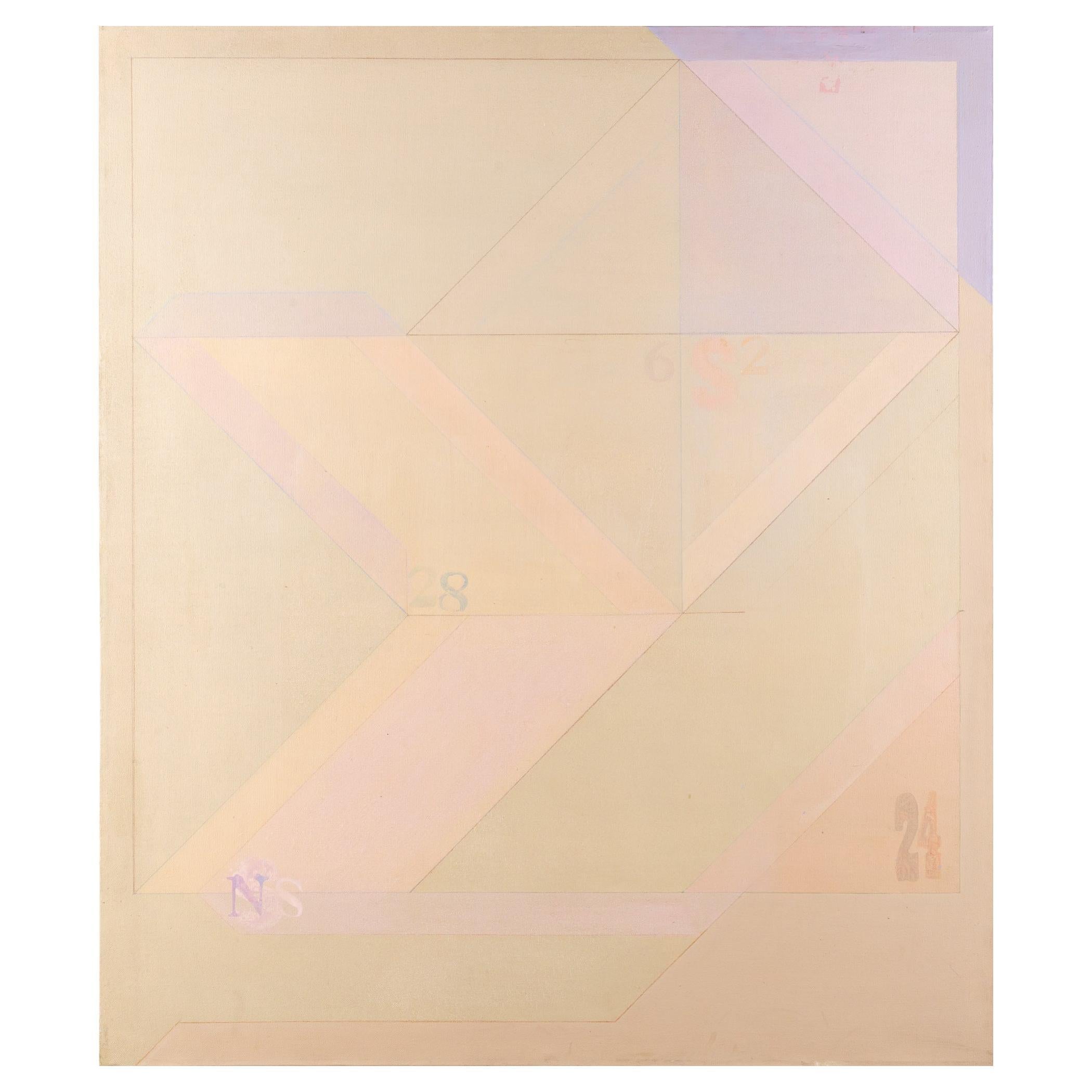 MidCentury Modern Abstract Acrylic Painting For Sale at 1stDibs