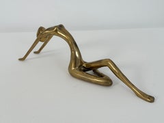 Mid Century abstract brass sculpture of a reclining woman Sweden 1960s