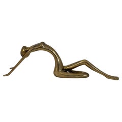 Mid Century abstract brass sculpture of a reclining woman Sweden 1960s