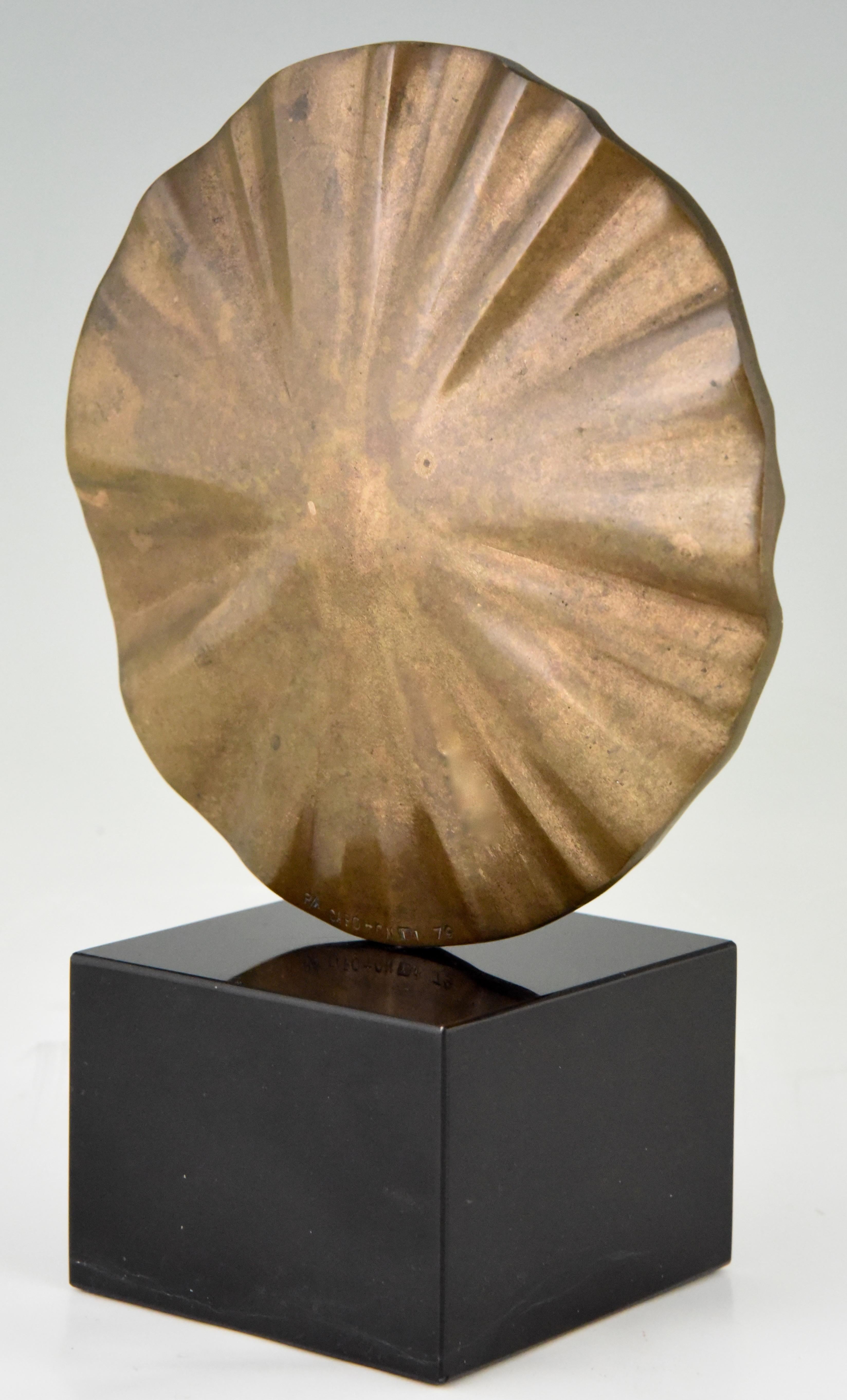 Midcentury Abstract Bronze Sculpture Claudio Capotondi  Italy  1979 2