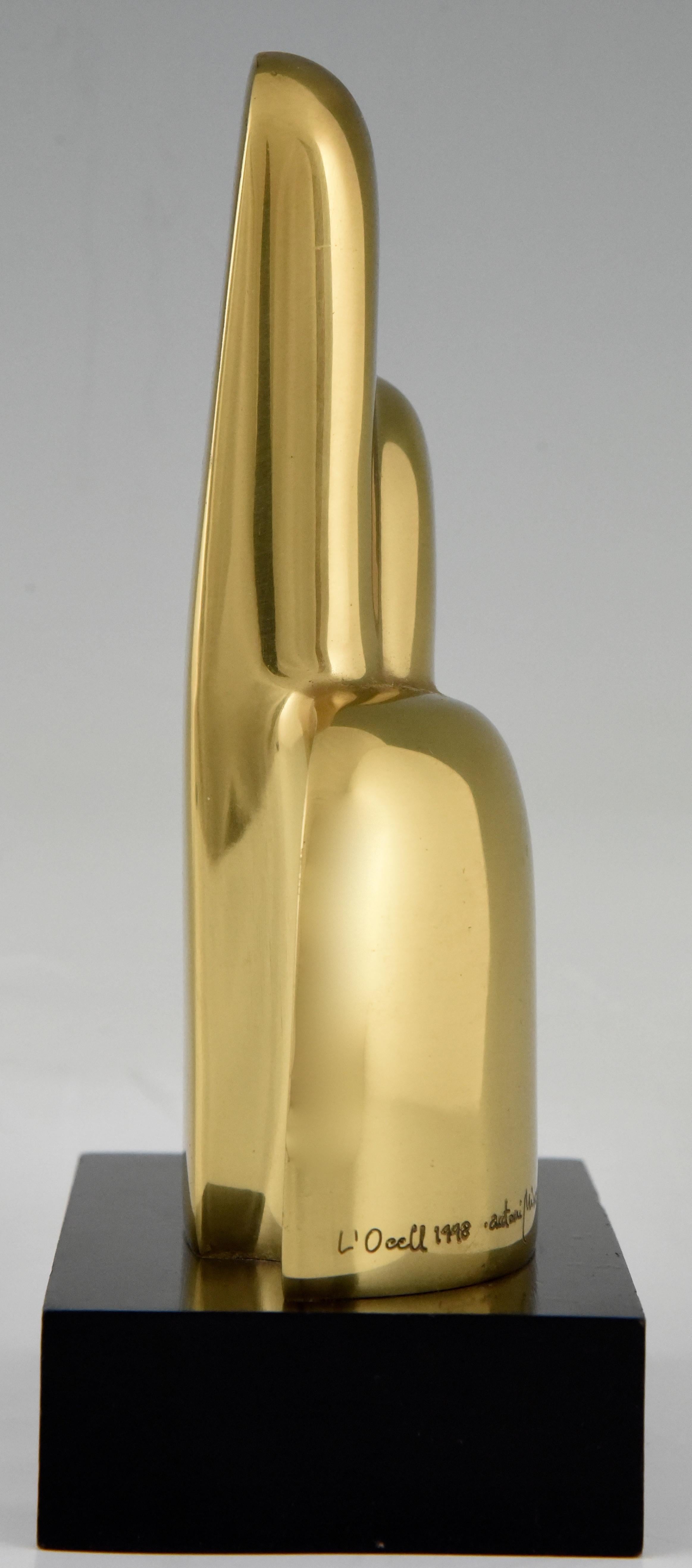 Midcentury Abstract Bronze Sculpture L'ocell Antoni Miro Bravo  Spain In Good Condition In Antwerp, BE