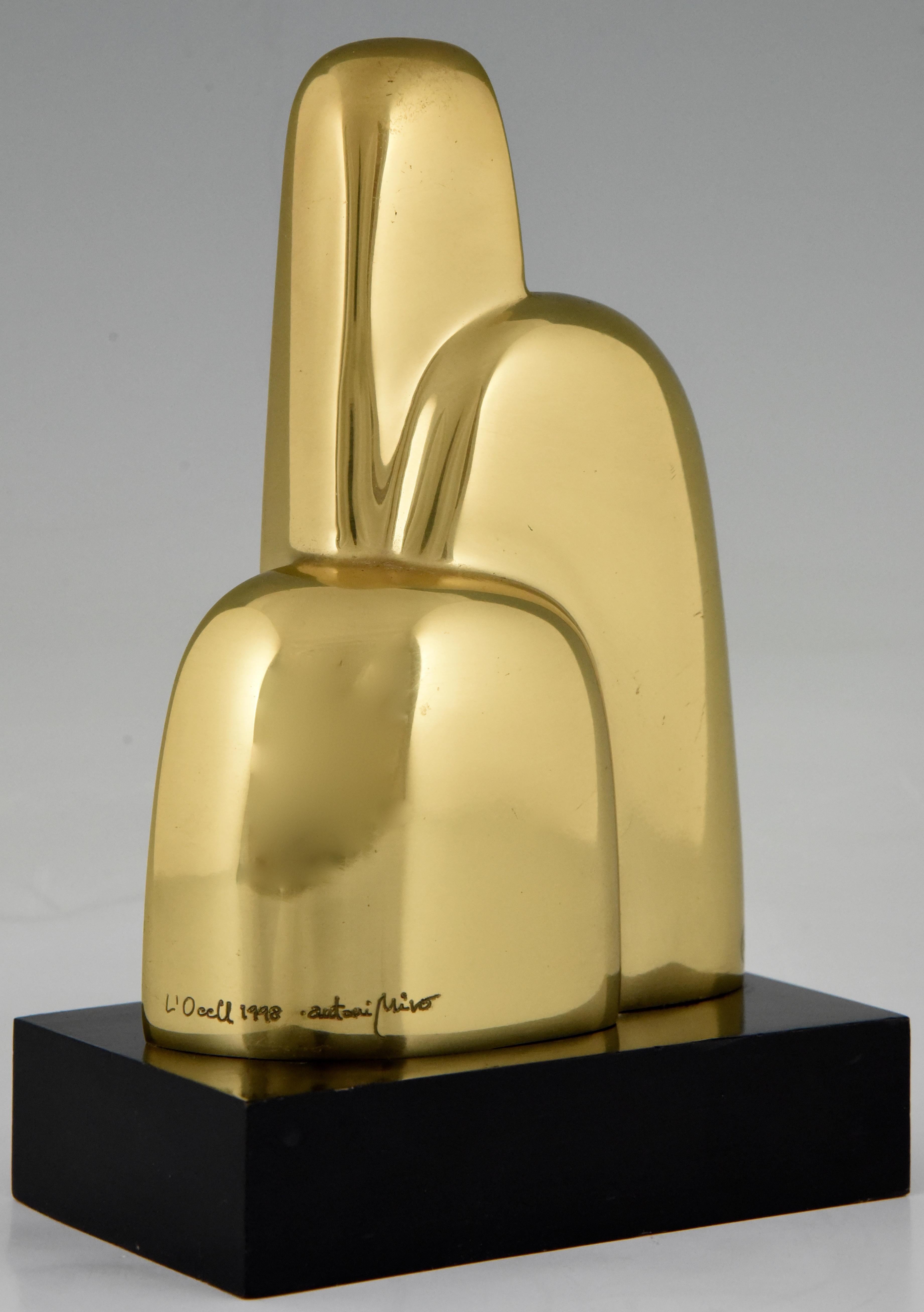 20th Century Midcentury Abstract Bronze Sculpture L'ocell Antoni Miro Bravo  Spain