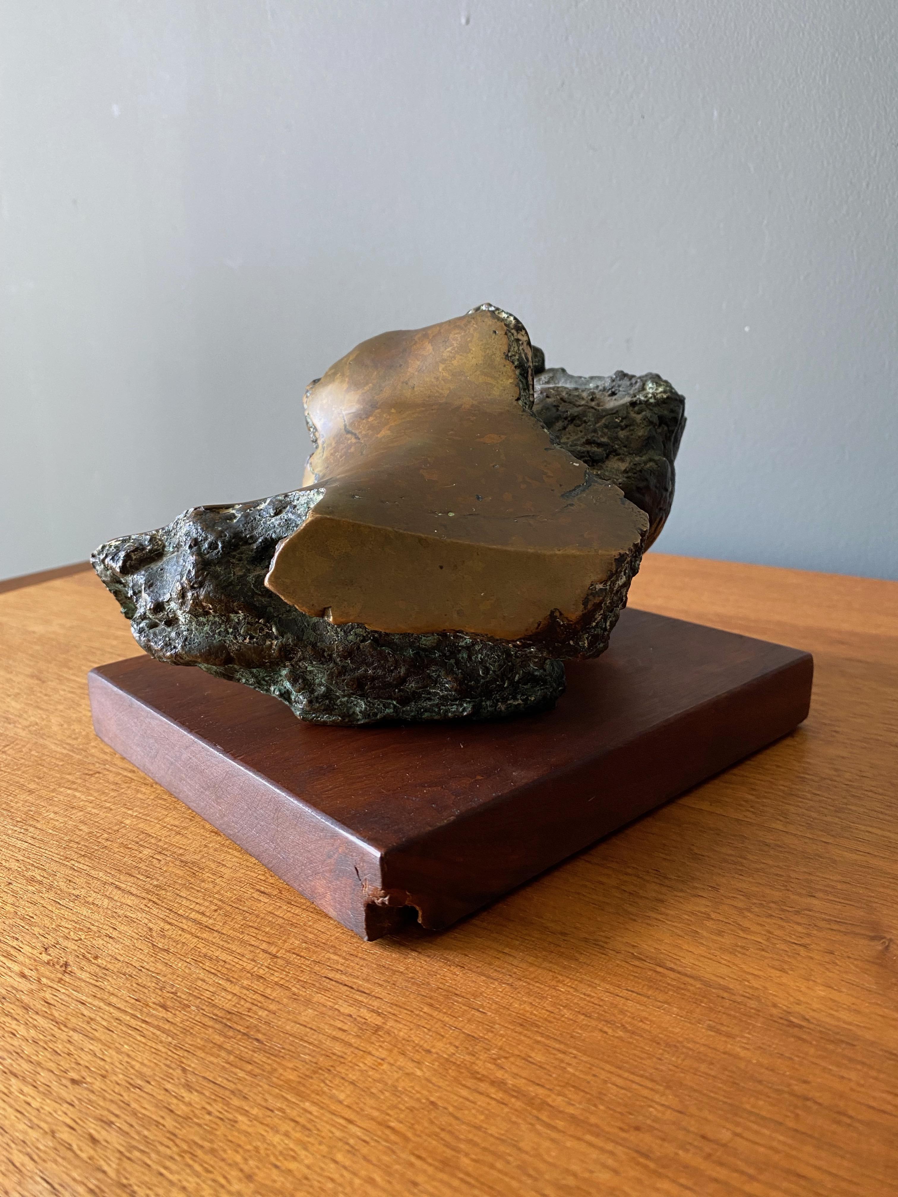 Mid century abstract bronze sculpture, Signed 1961 (Artist name is ilegible, please see last image).