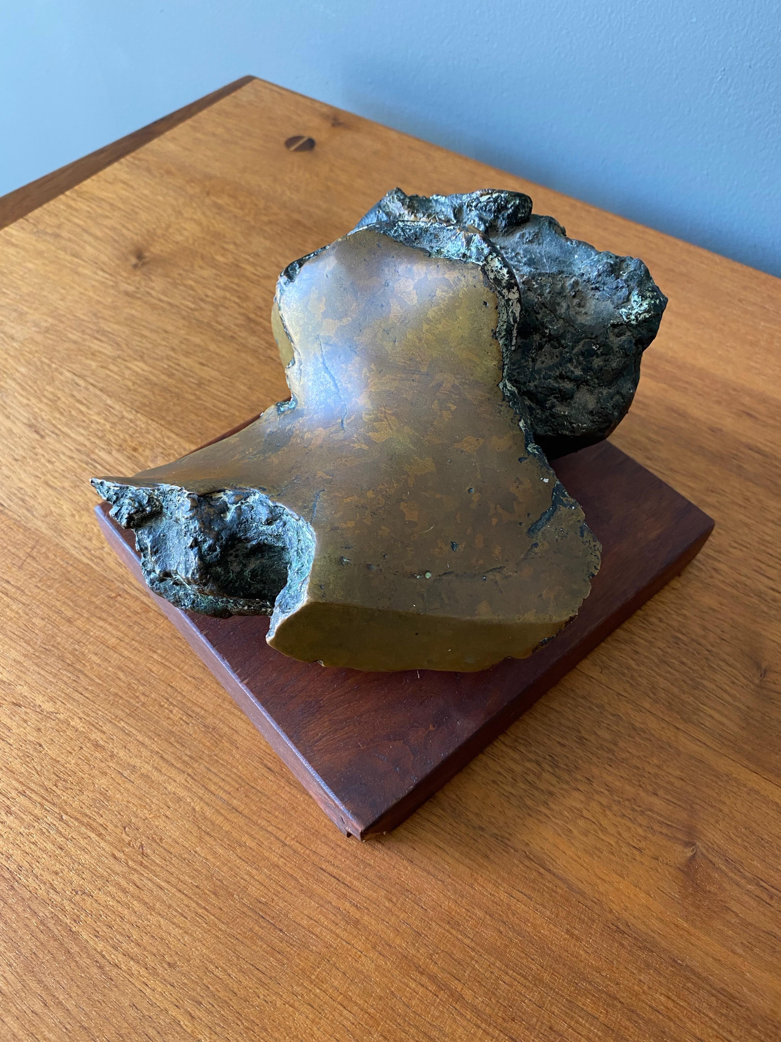 Mid-Century Modern Mid Century Abstract Bronze Sculpture, Signed 1961