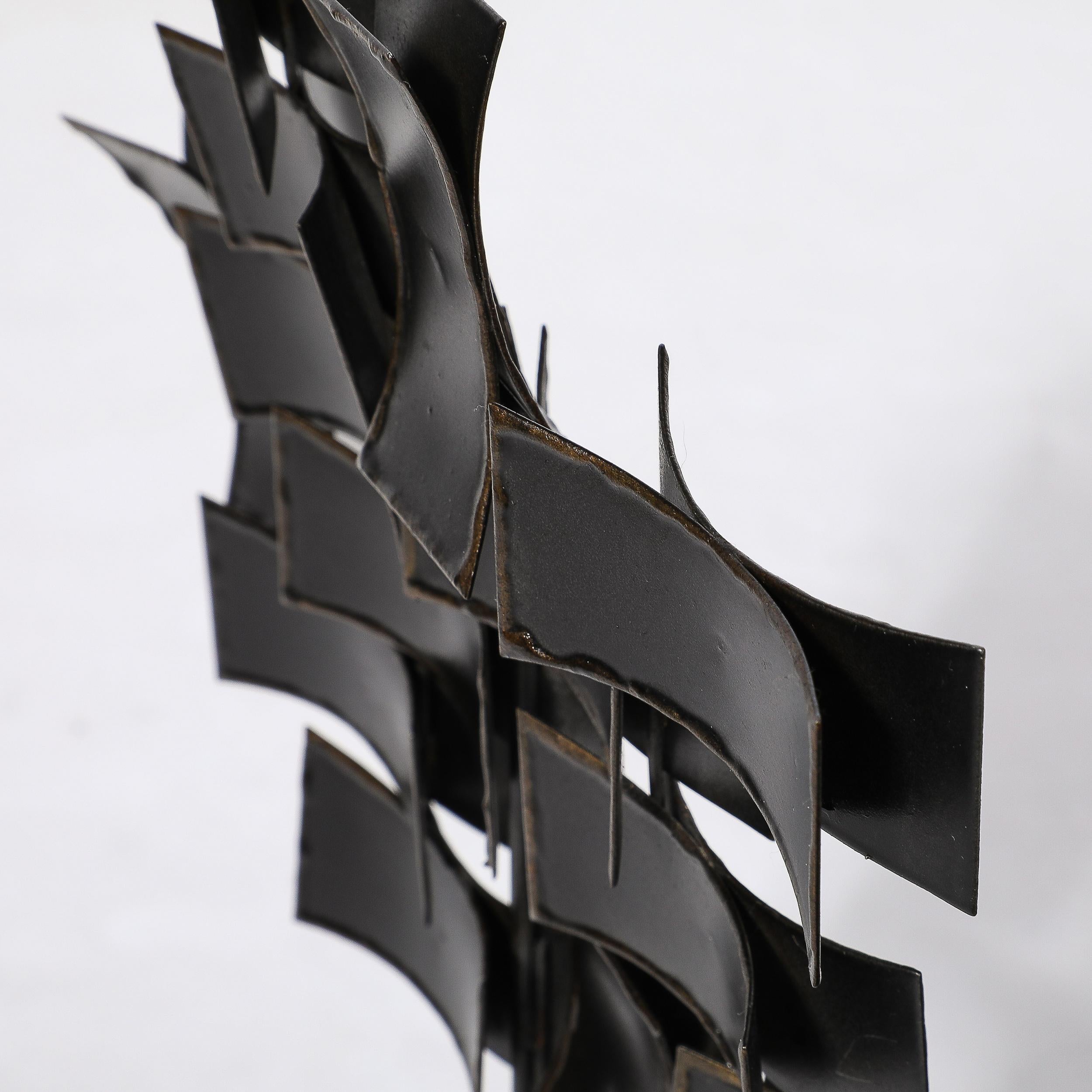 Mid-Century Abstract Brutalist Sculpture in Cut Bronze, Manner of Curtis Jeré For Sale 4