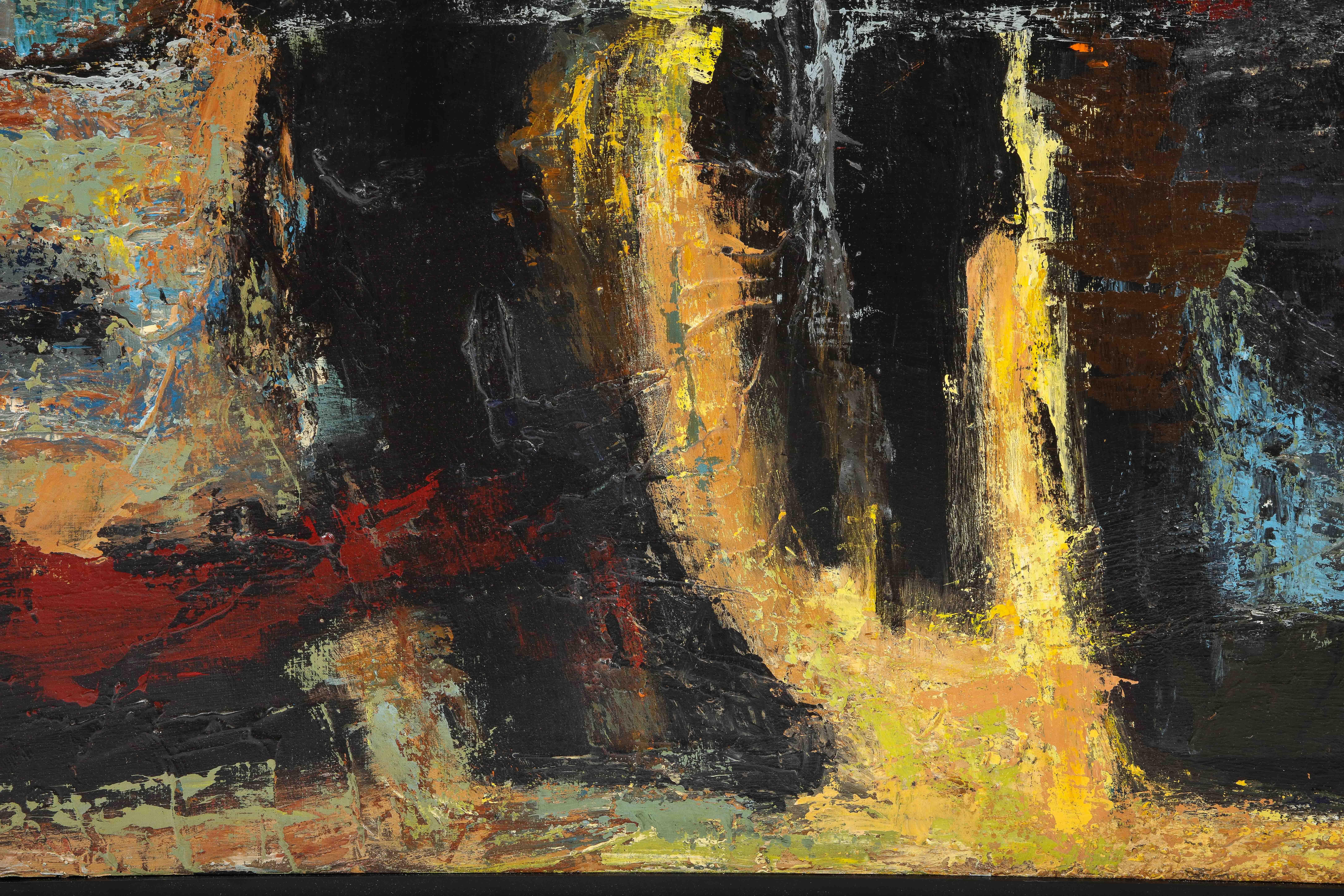 A olio Astratto di metà secolo di Morris Blackman in vendita