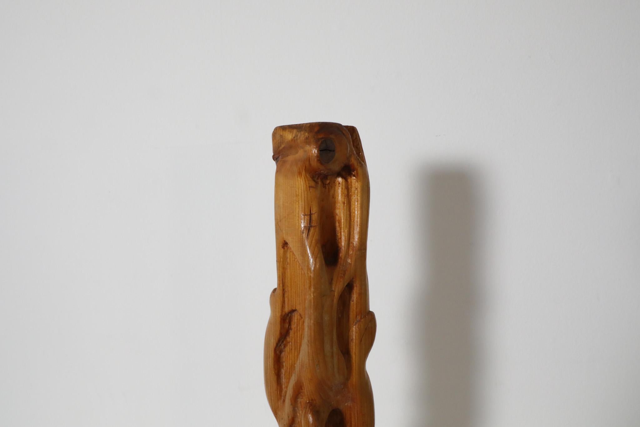Laminate Mid-Century Abstract Carved Pine Sculpture, circa 1970 For Sale
