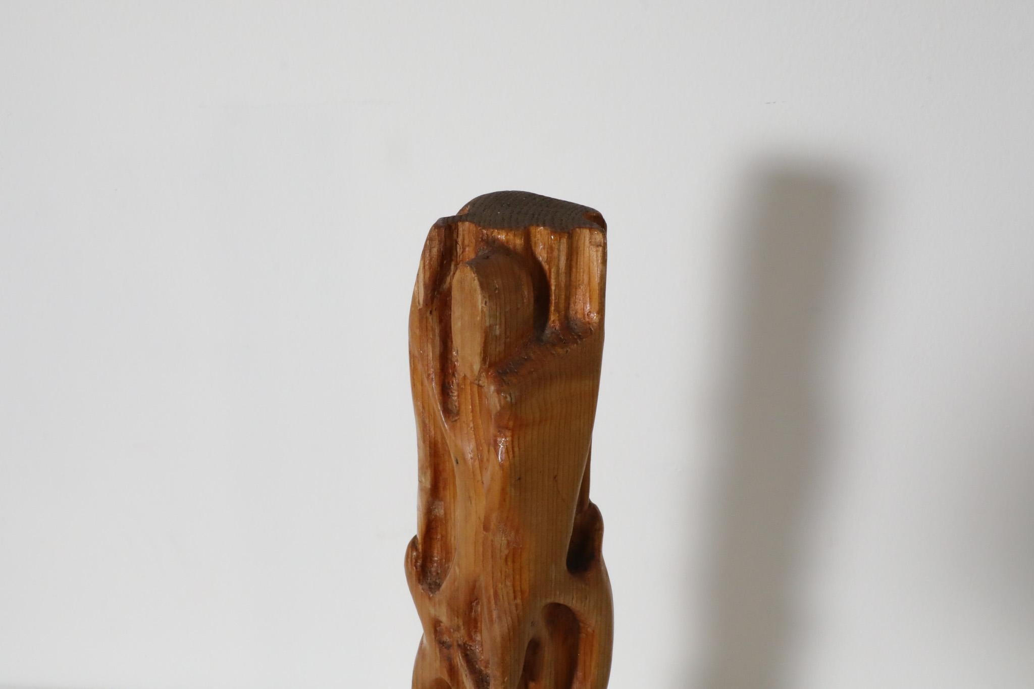 Mid-Century Abstract Carved Pine Sculpture, circa 1970 For Sale 2