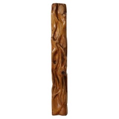 Vintage Mid-Century Abstract Carved Pine Sculpture, circa 1970