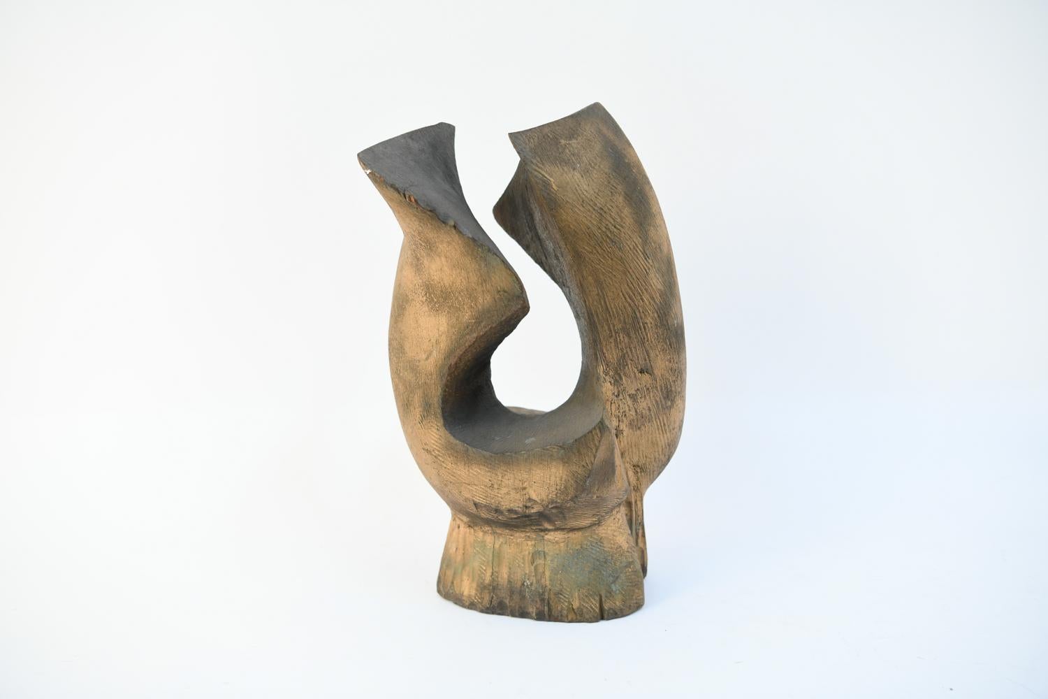 Midcentury Abstract Carved Wooden Sculpture 5