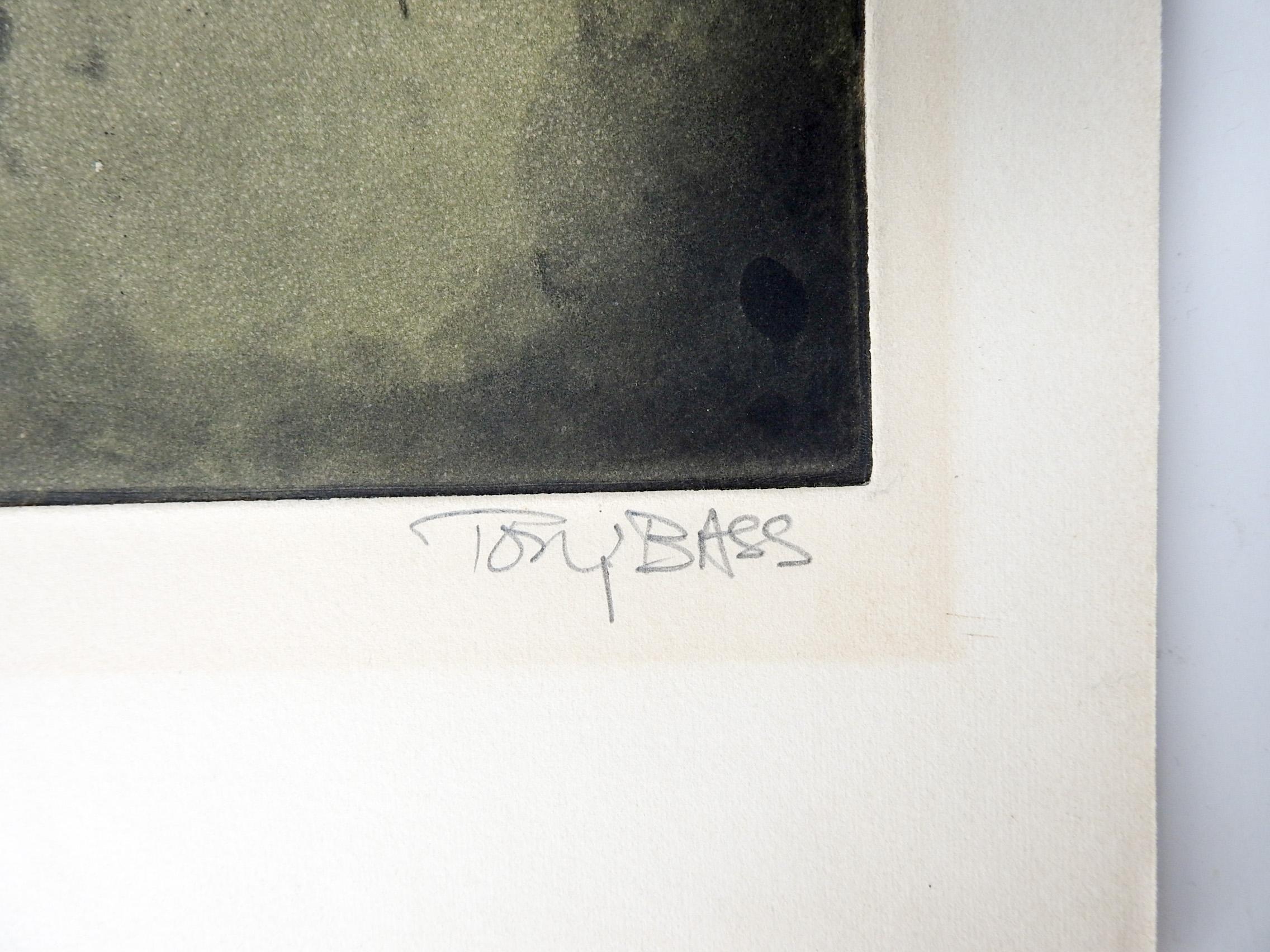 Mid-Century Modern Mid-Century Abstract Color Etching by Tony Bass