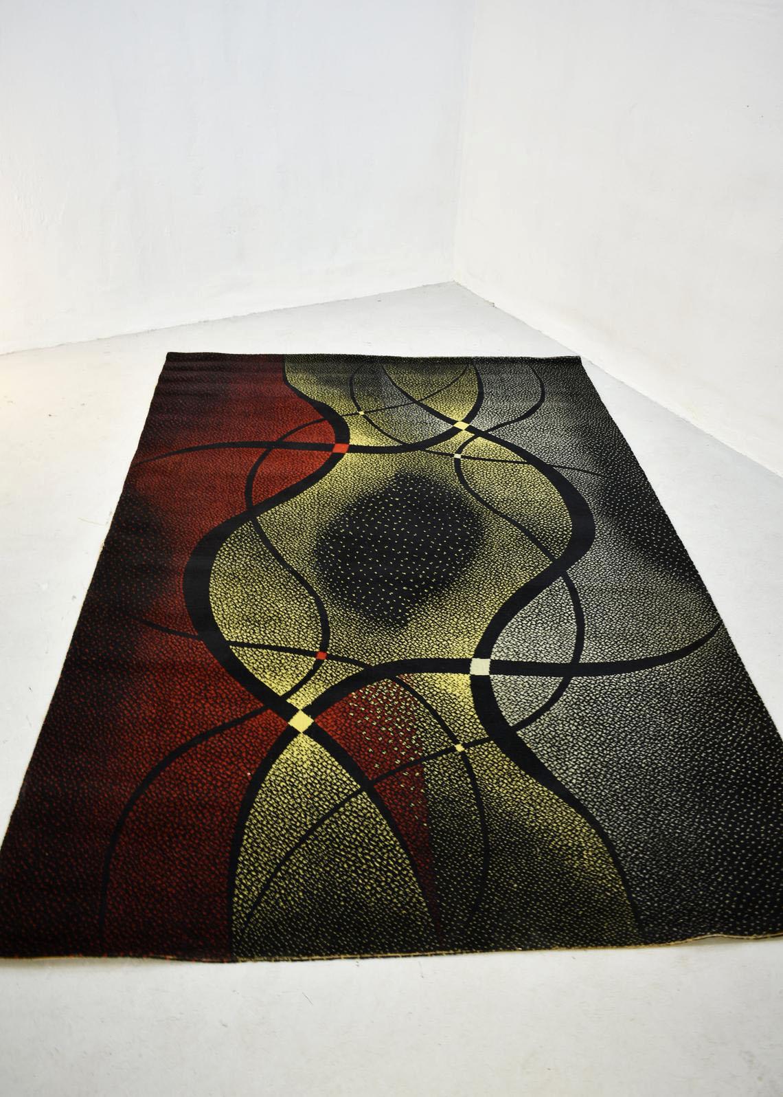 Abstrakter Design-Teppich aus der Mitte des Jahrhunderts (Moderne der Mitte des Jahrhunderts) im Angebot