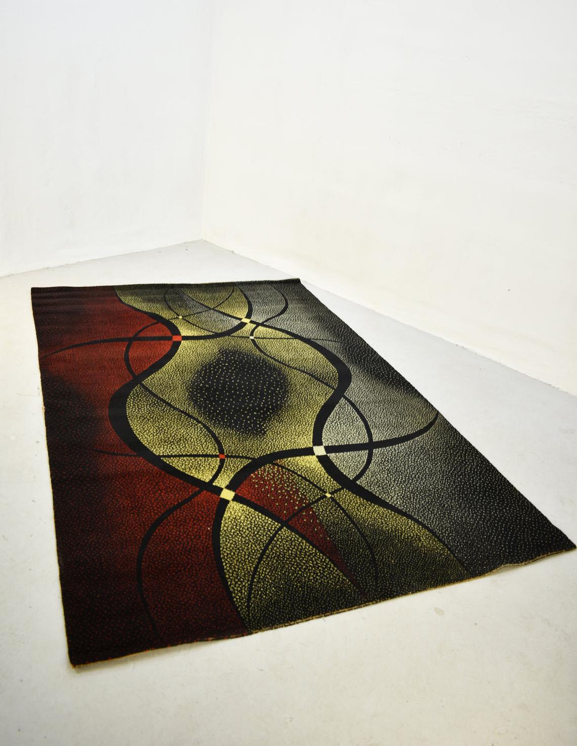 Mid-Century Modern Mid-Century Abstract Design Carpet For Sale