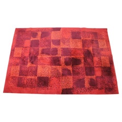 Vintage Midcentury Abstract Design Geometric Rug / Carpet, 1970s / Czechoslovakia