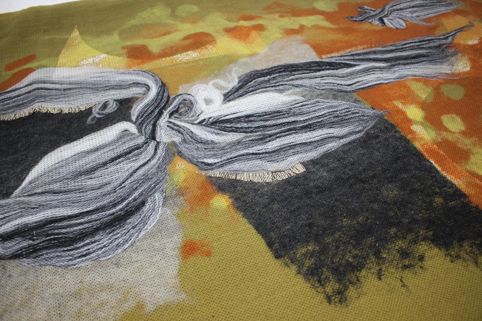 Mid-Century Modern Midcentury Abstract Design Handmade Wool Tapestry, 1960s