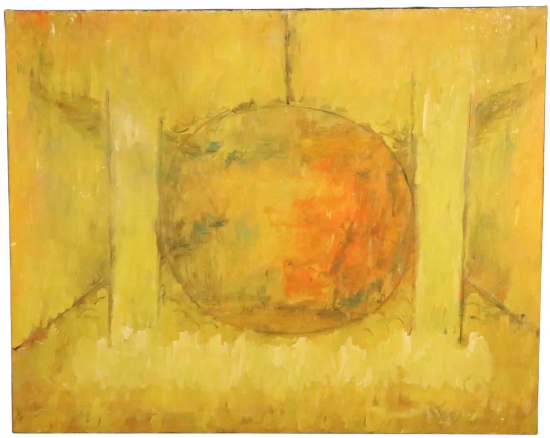 Abstraktes expressionistisches Acrylgemälde von Jules Granowitz aus der Mitte des Jahrhunderts, ca. 1950er Jahre im Angebot 4