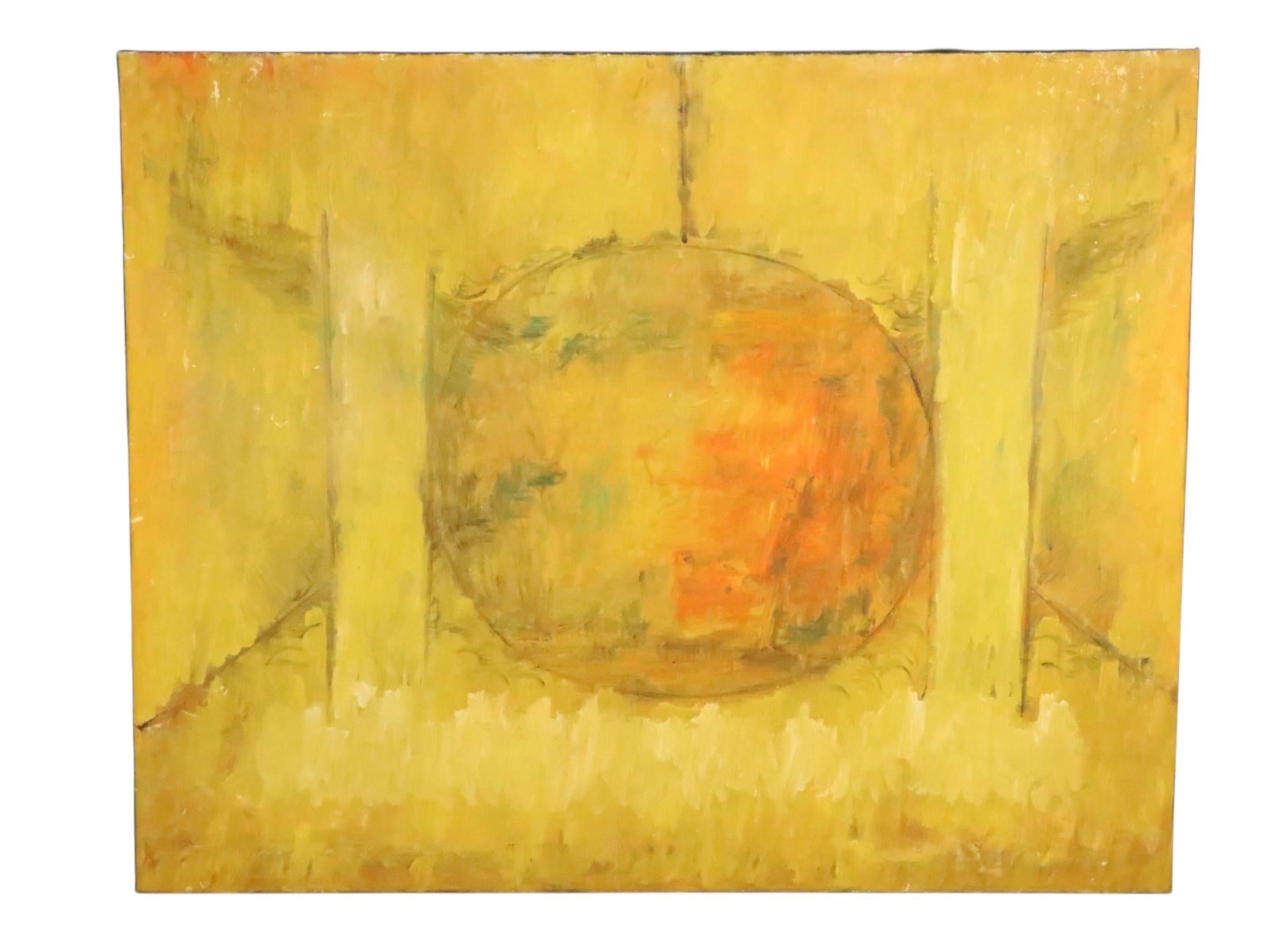 Abstraktes expressionistisches Acrylgemälde von Jules Granowitz aus der Mitte des Jahrhunderts, ca. 1950er Jahre im Angebot 5