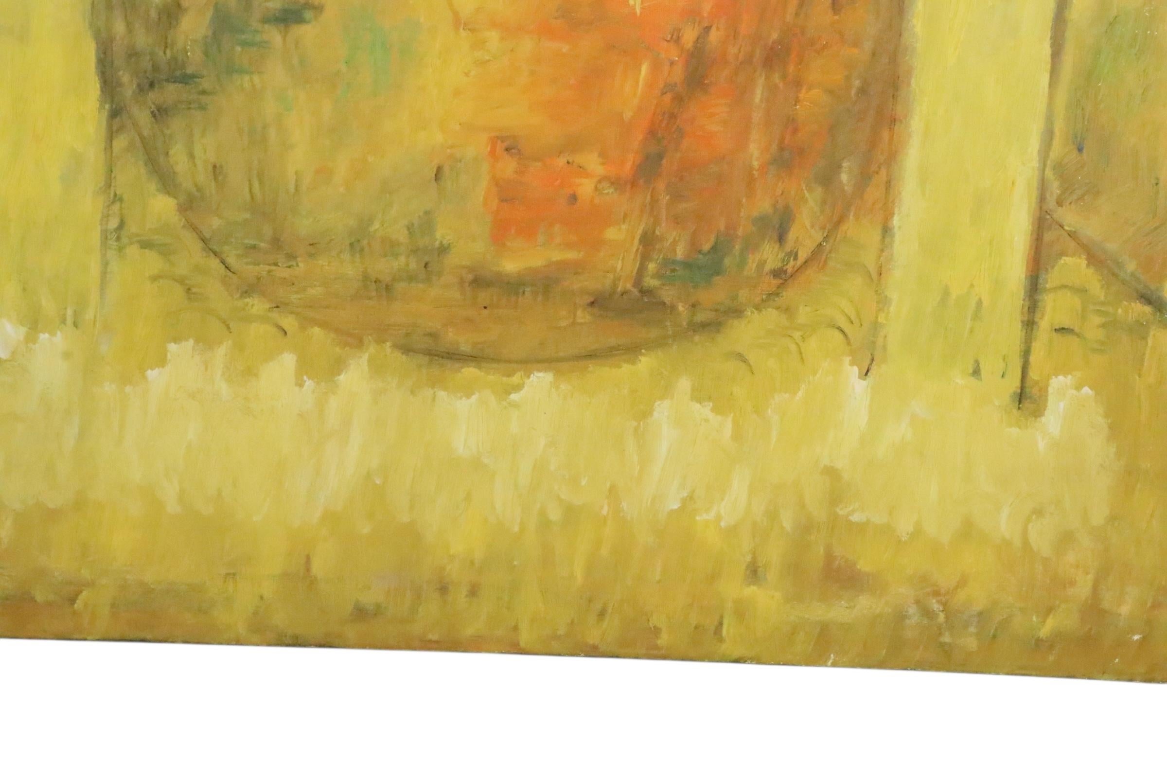 Abstraktes expressionistisches Acrylgemälde von Jules Granowitz aus der Mitte des Jahrhunderts, ca. 1950er Jahre (amerikanisch) im Angebot