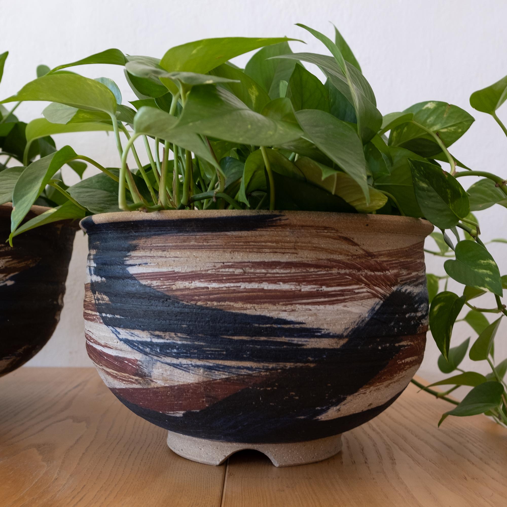 Mid-20th Century Midcentury Abstract Expressionist Ceramic Planters