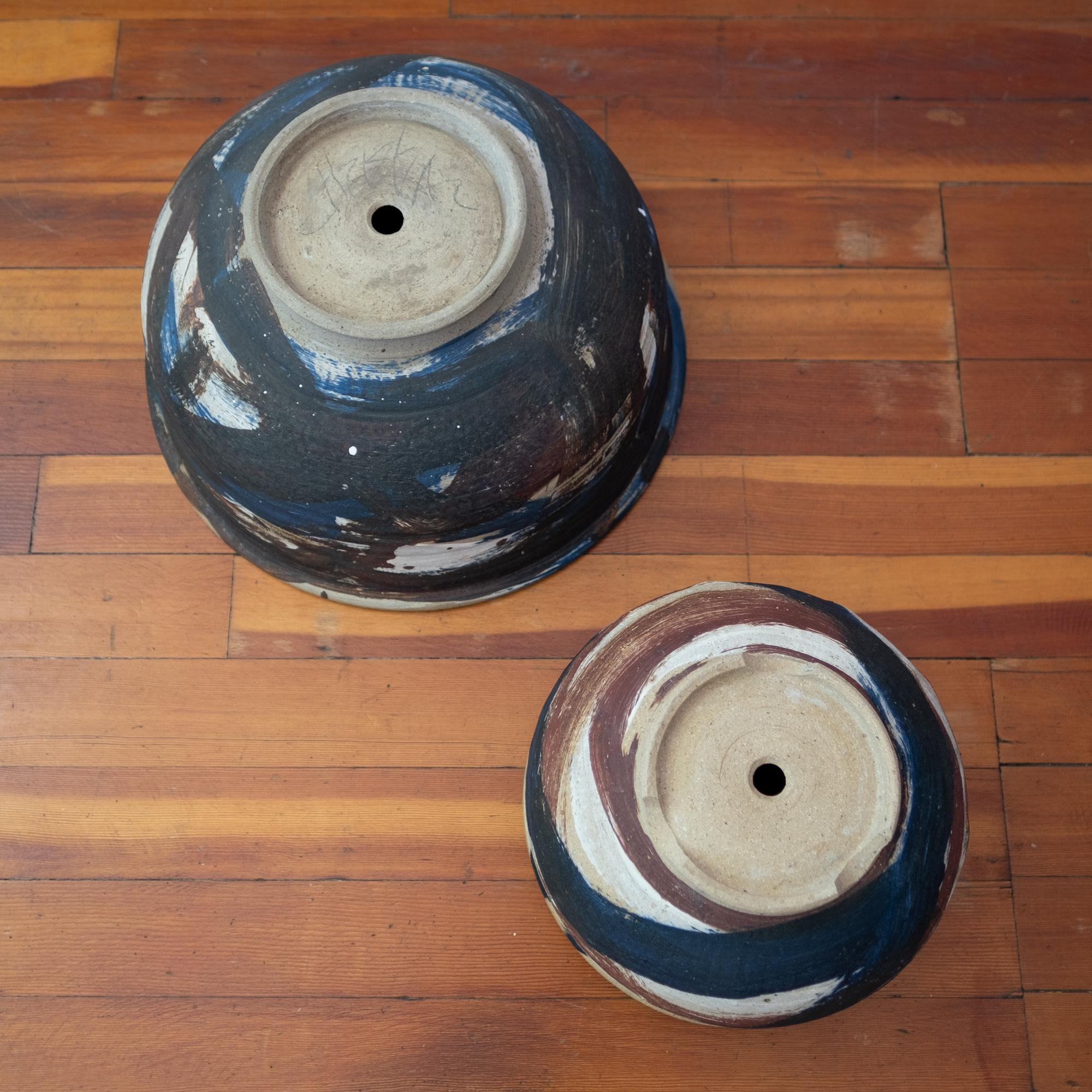 Midcentury Abstract Expressionist Ceramic Planters 1