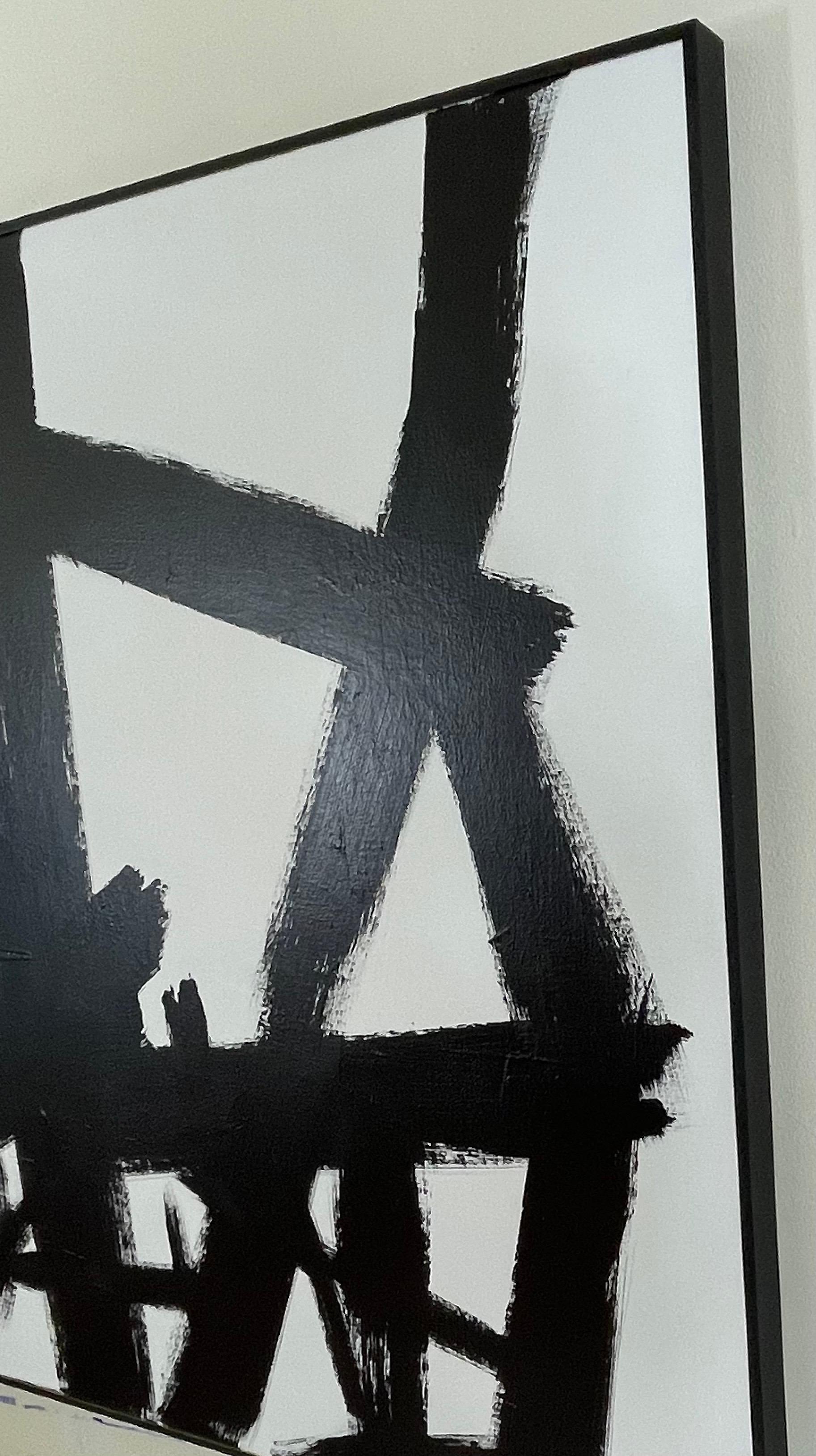 Mid-Century Modern Mid Century Abstract Expressionist Painting in the Style of Franz Kline