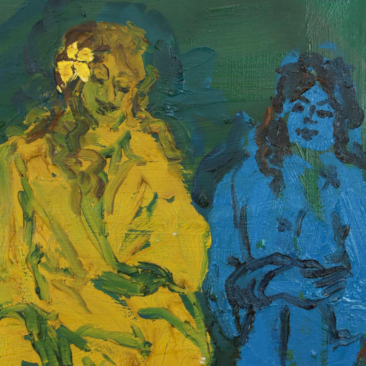 Canvas Mid Century Abstract Figurative Oil Painting by Williamson Mayo