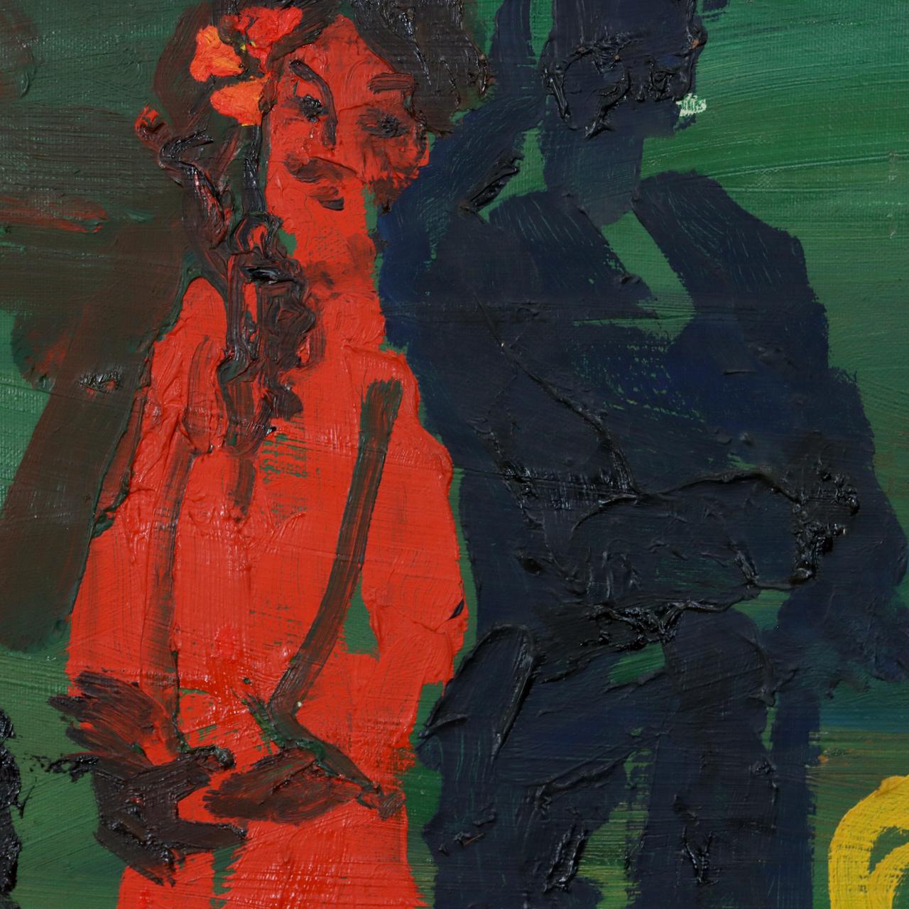 Mid Century Abstract Figurative Oil Painting by Williamson Mayo 1