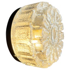 Lampada da parete o da soffitto in vetro a fiori astratti di metà secolo, anni '60, Germania