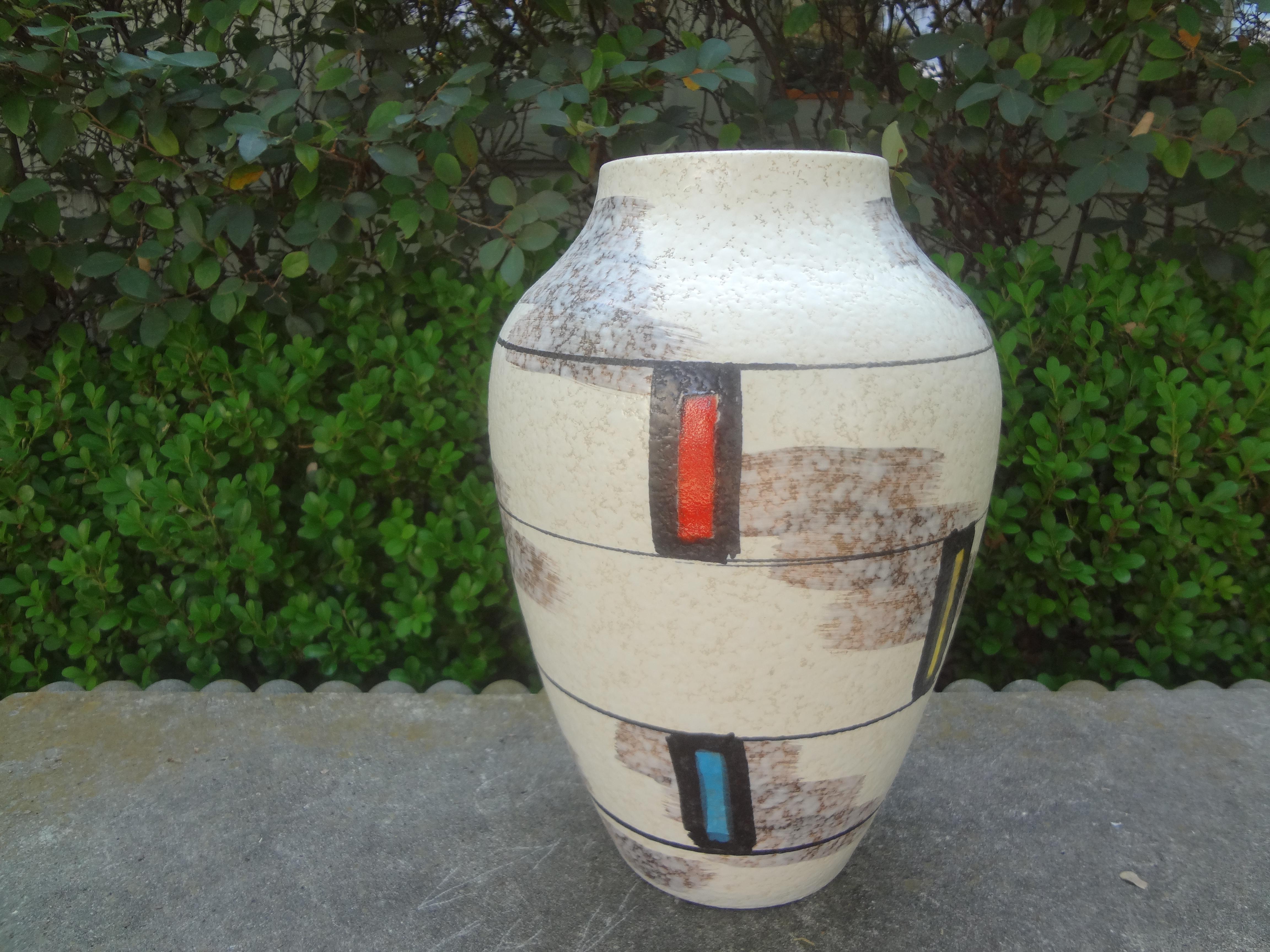 Midcentury Abstract Glazed Pottery Vase from West Germany For Sale 7