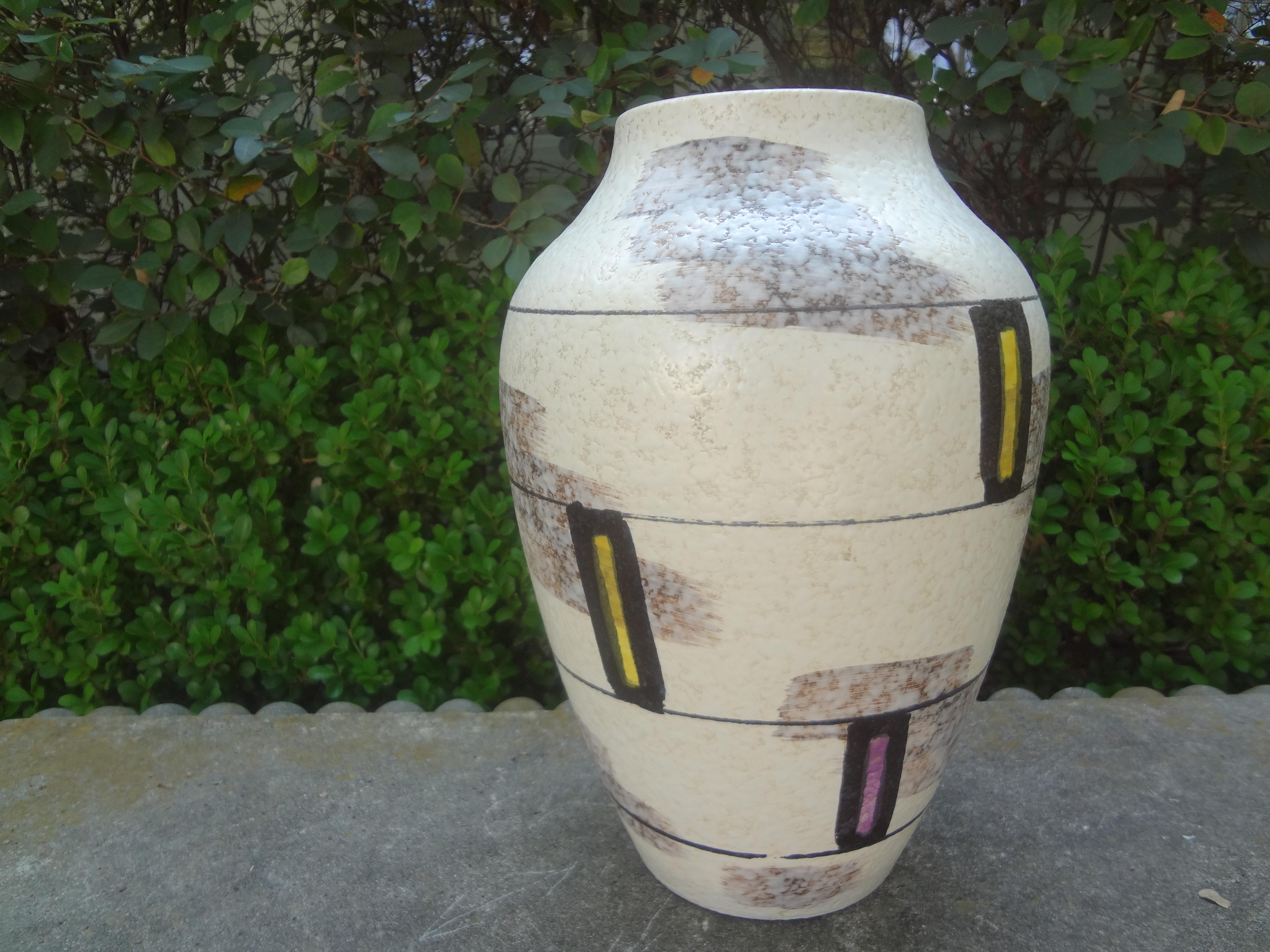 Mid-20th Century Midcentury Abstract Glazed Pottery Vase from West Germany For Sale