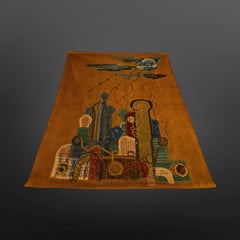 Suspension murale abstraite artisanale du milieu du siècle dernier, Turquie, années 1960