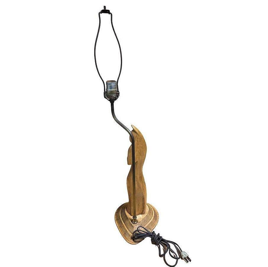 Lampada da tavolo astratta Heifetz Syle intagliata a mano in legno d'acero di metà secolo In condizioni ottime in vendita a Van Nuys, CA