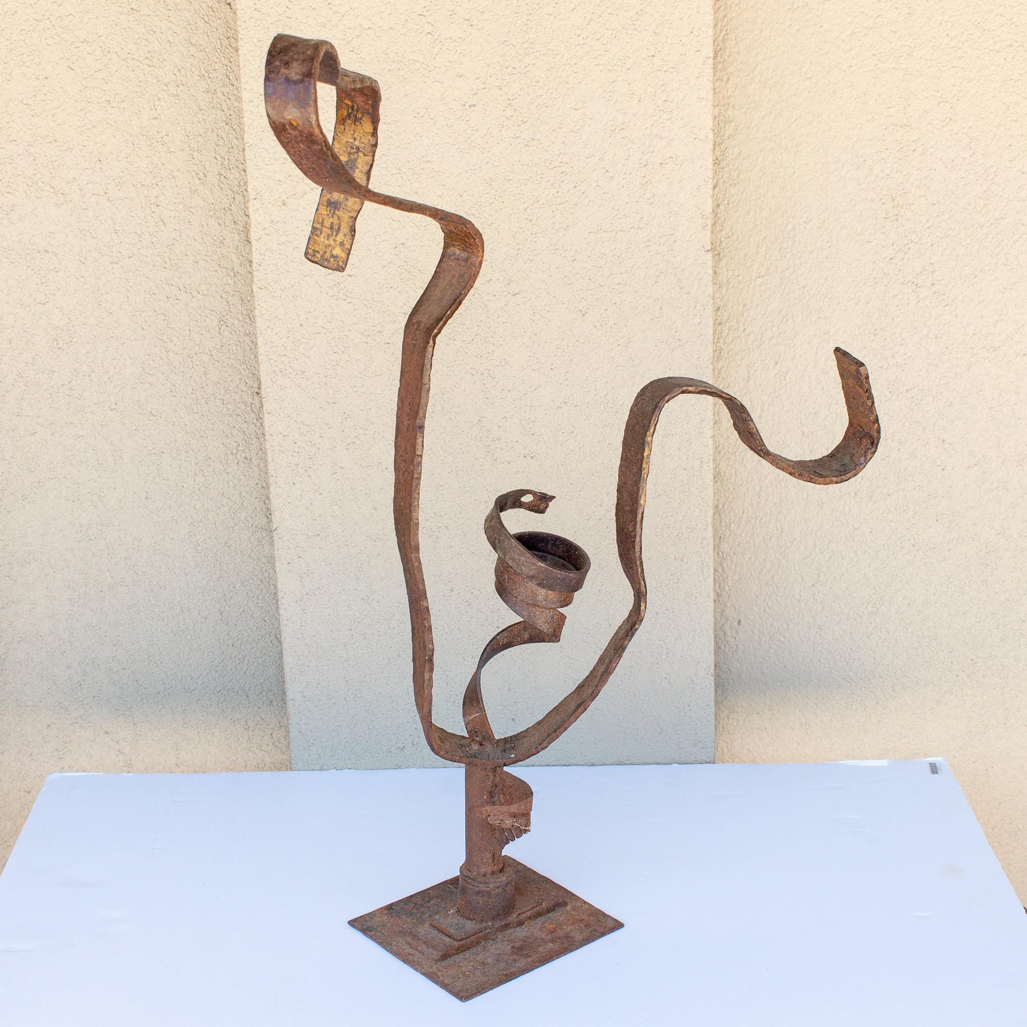 French Midcentury Abstract Iron Sculpture found in France