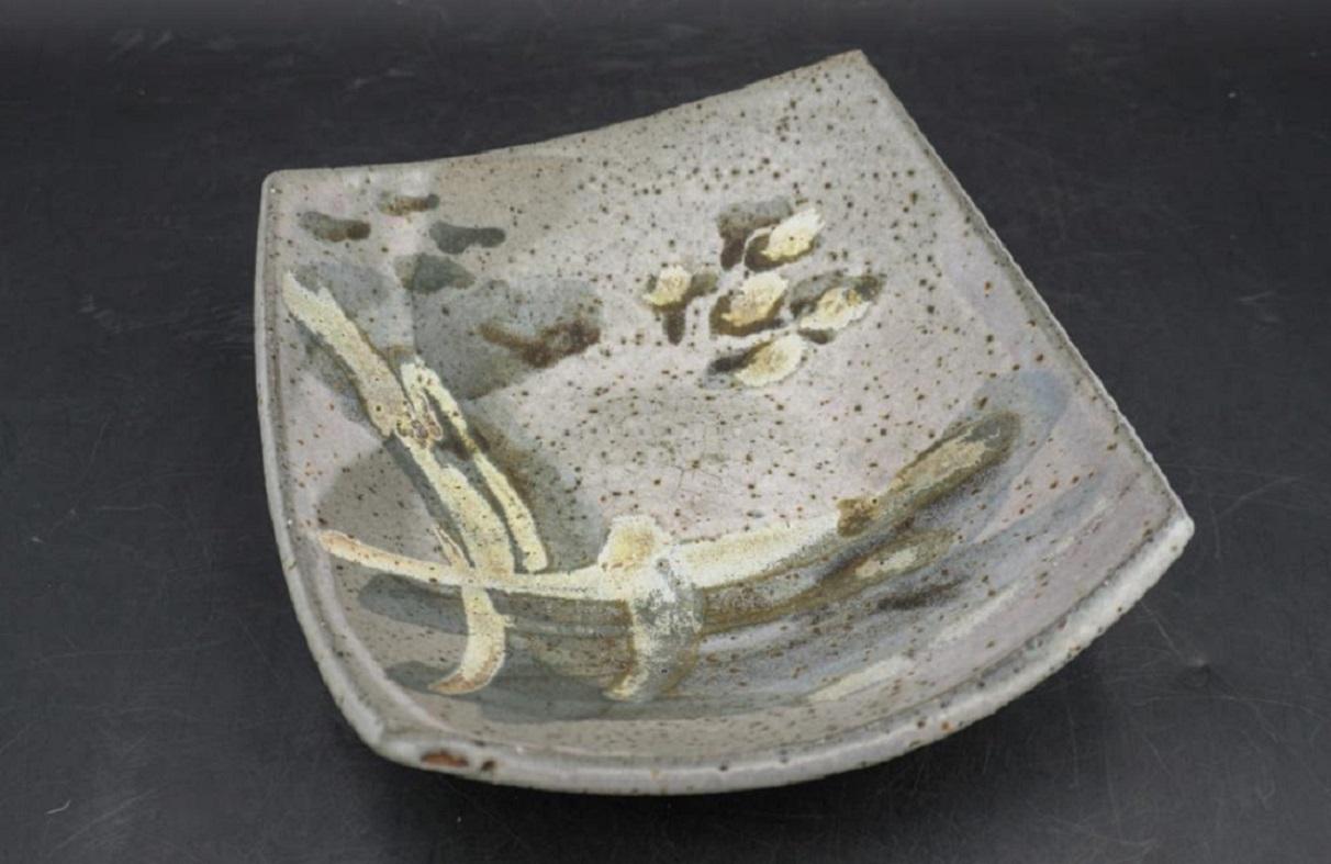 Mid-Century Modern Mid Century Abstract Joel Edwards Shallow Pottery Bowl For Sale