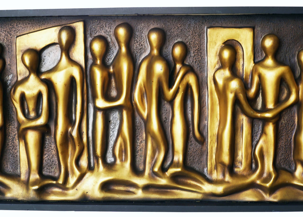 Américain Sculpture murale figurative abstraite en relief « Lovers » du milieu du siècle dernier:: datant d'environ 1960 en vente