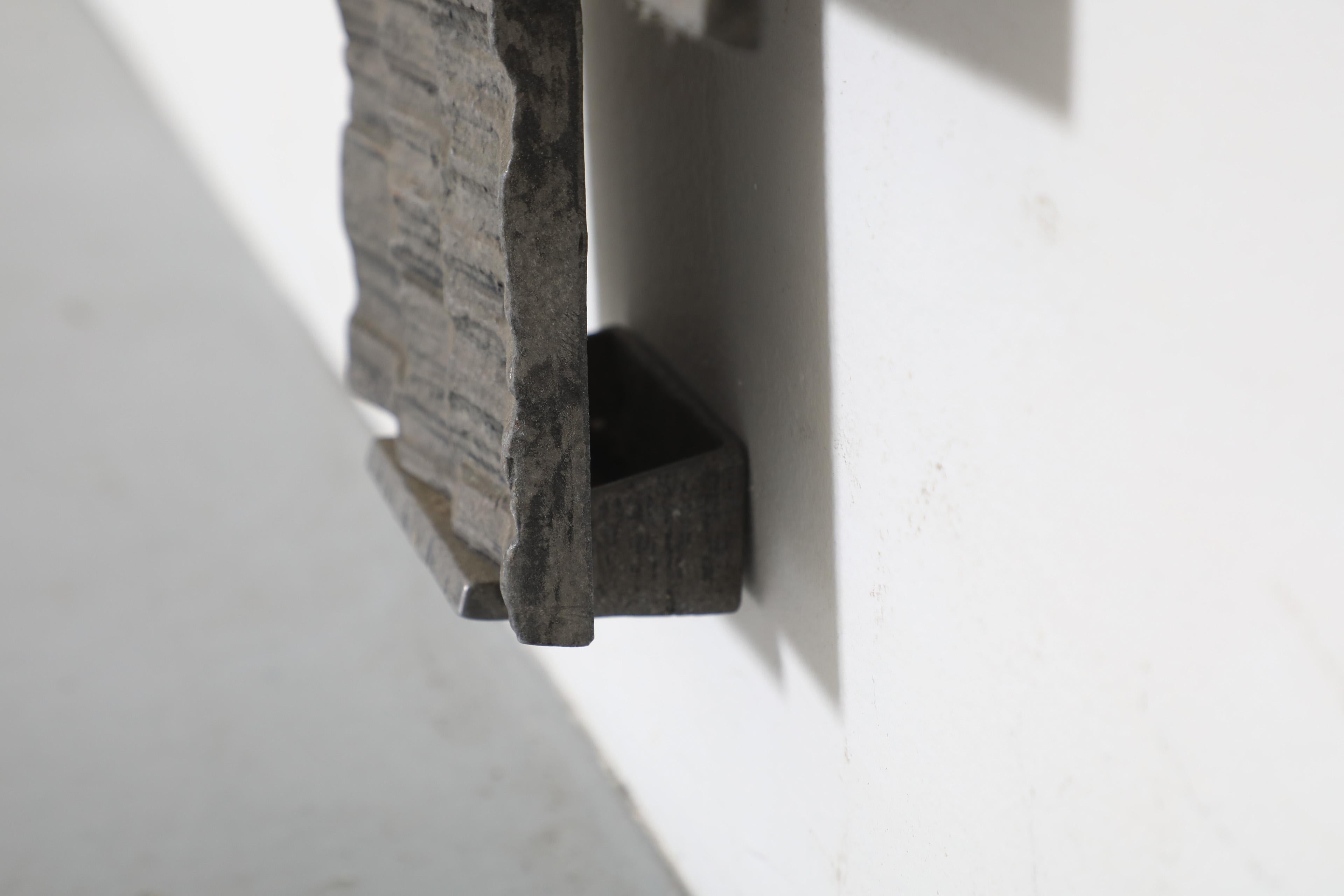Mid-Century Abstract Metal Brutalist Door Panel, Raw, Geometric, and Carved For Sale 10