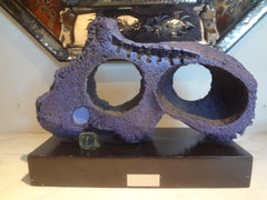 Midcentury Abstract Metal Sculpture, Signed M.T. Abela