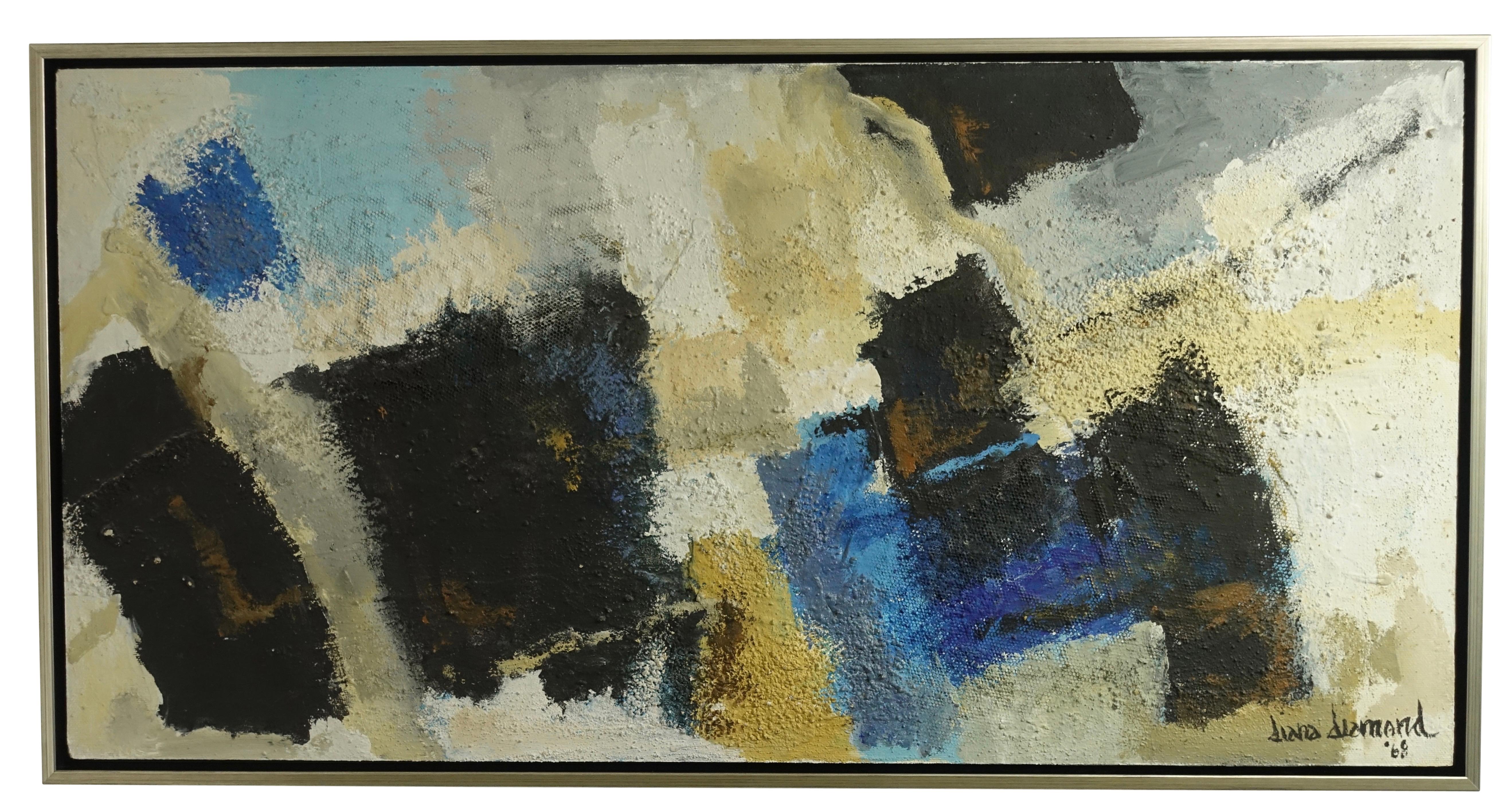 Pintura abstracta de técnica mixta de mediados de siglo de Diana Diamond, California, 1968 Moderno de mediados de siglo en venta