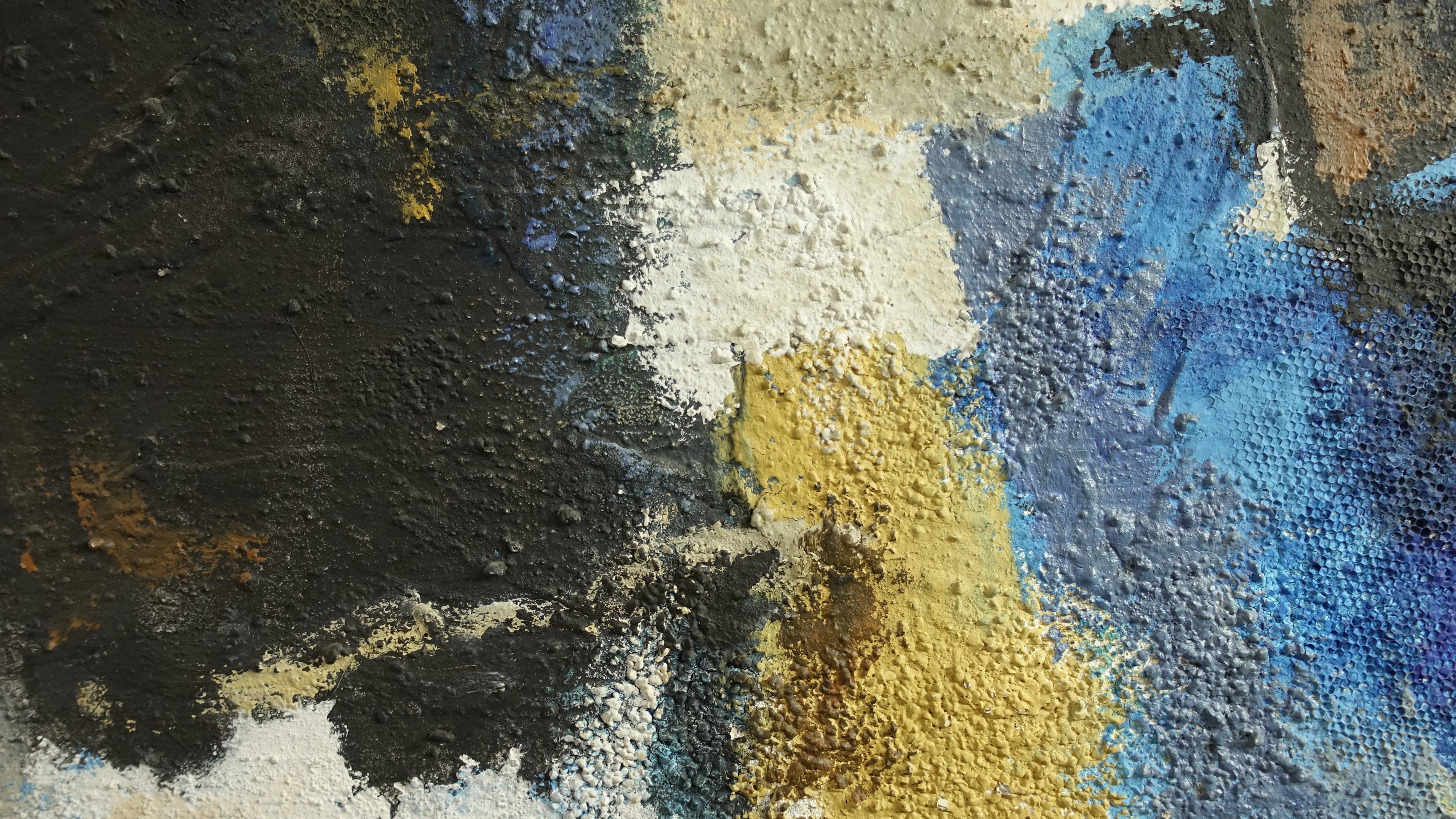 American Mid-Century Abstract Mixed-Media Painting by Diana Diamond, California, 1968 For Sale