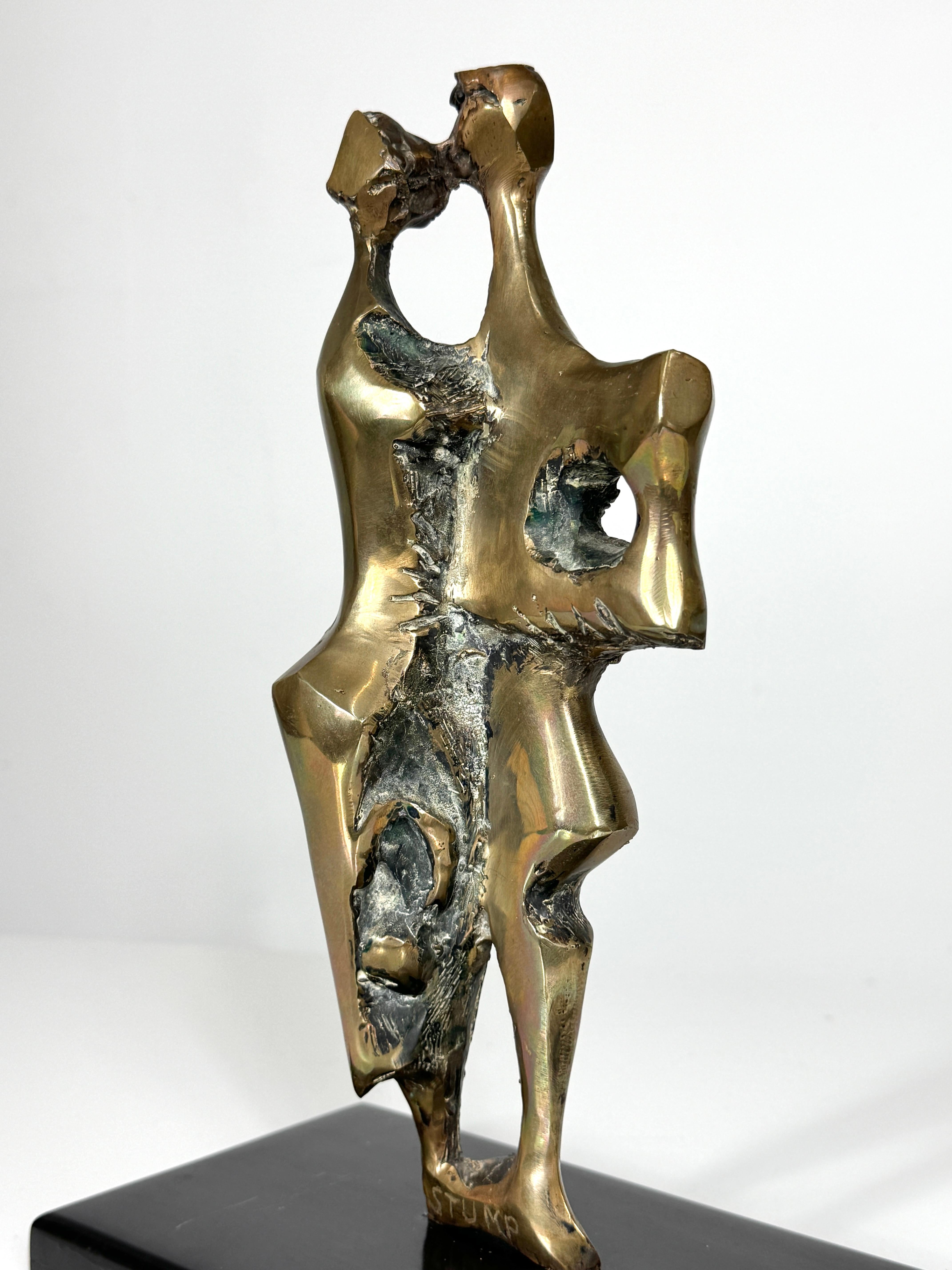 Mid-Century Modern Mid Century Abstract Modern Brutalist Bronze Sculpture by Pamela Stump Walsh
