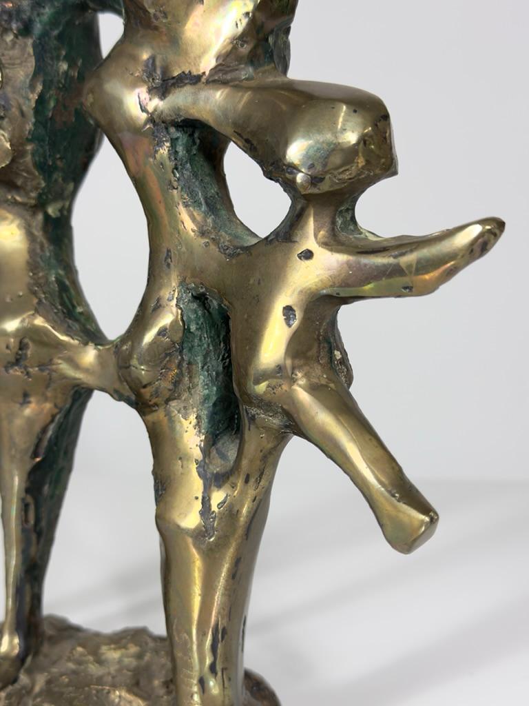 Mid Century Abstract Modern Brutalist Bronze Sculpture by Pamela Stump Walsh 2