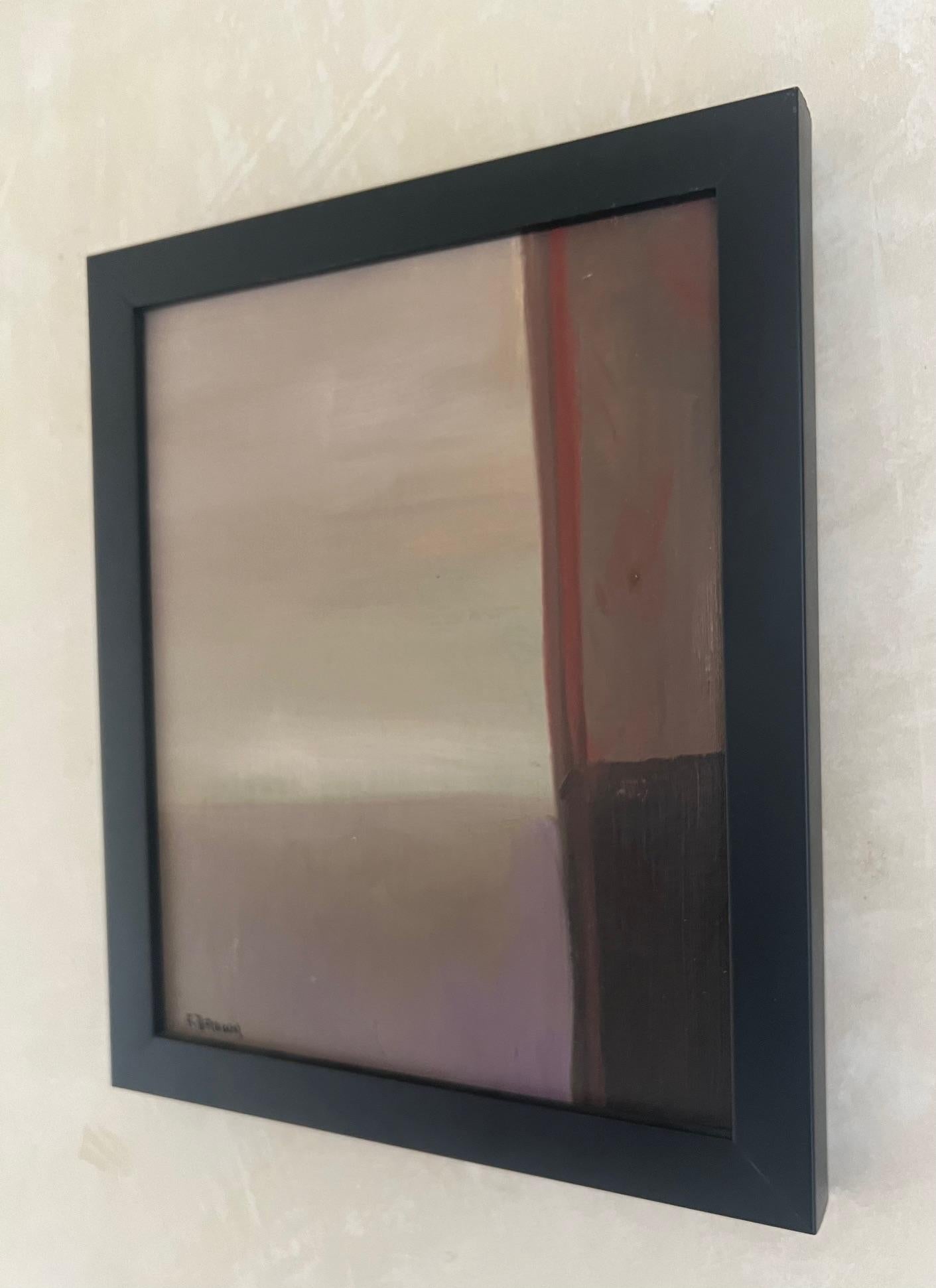 Mid Century Abstract Modern Painting by F. Brown In Good Condition For Sale In Ross, CA