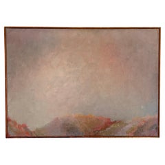 Peinture à l'huile abstraite multicolore du milieu du siècle, par l'Allemand Hanspeter Münch, 1978