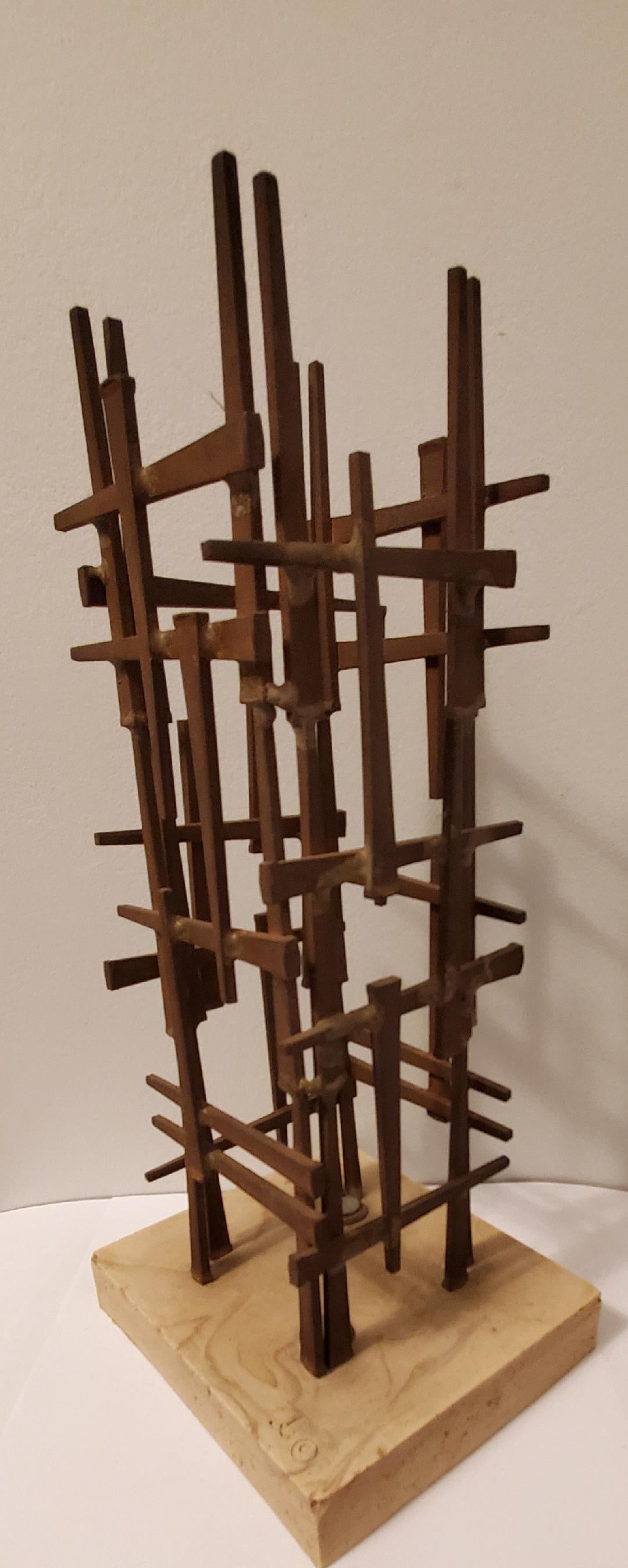 Mid Century Abstract Nail Sculpture by Artist Dave Grossman Titled 