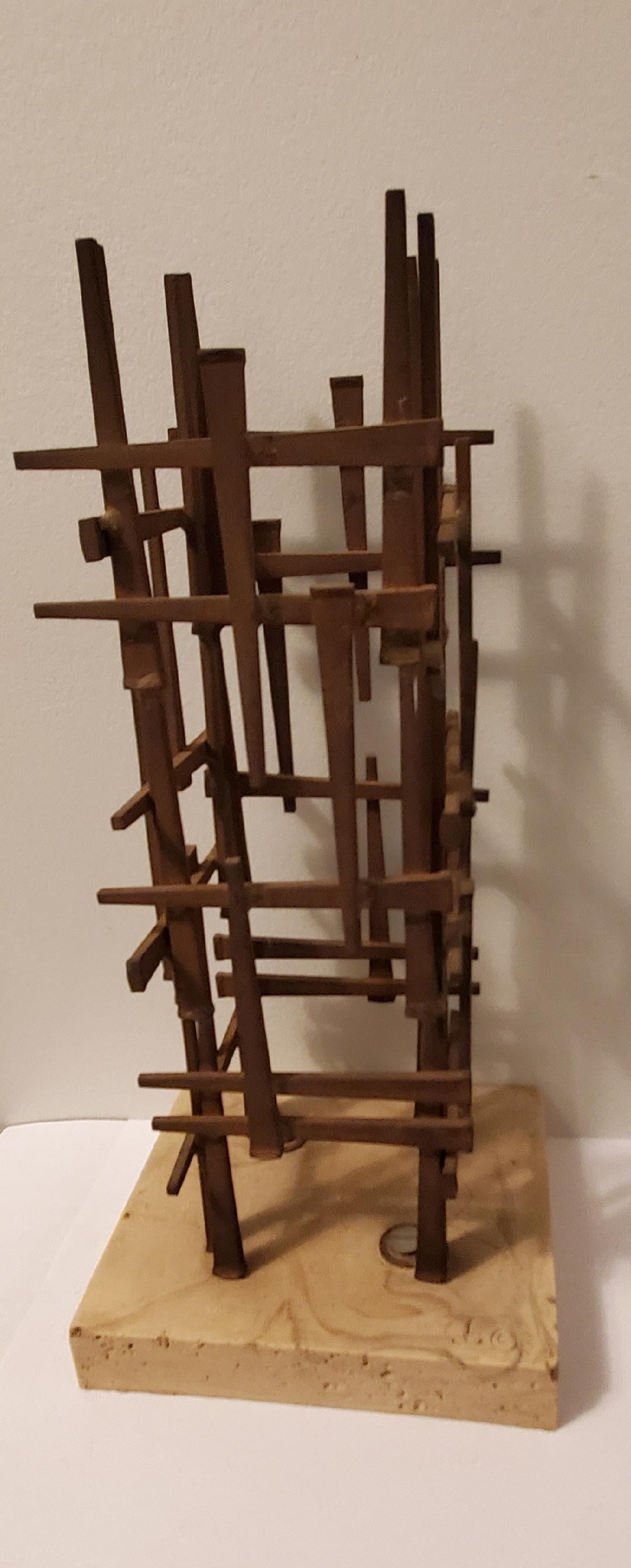 Mid Century Abstract Nail Sculpture by Artist Dave Grossman Titled 