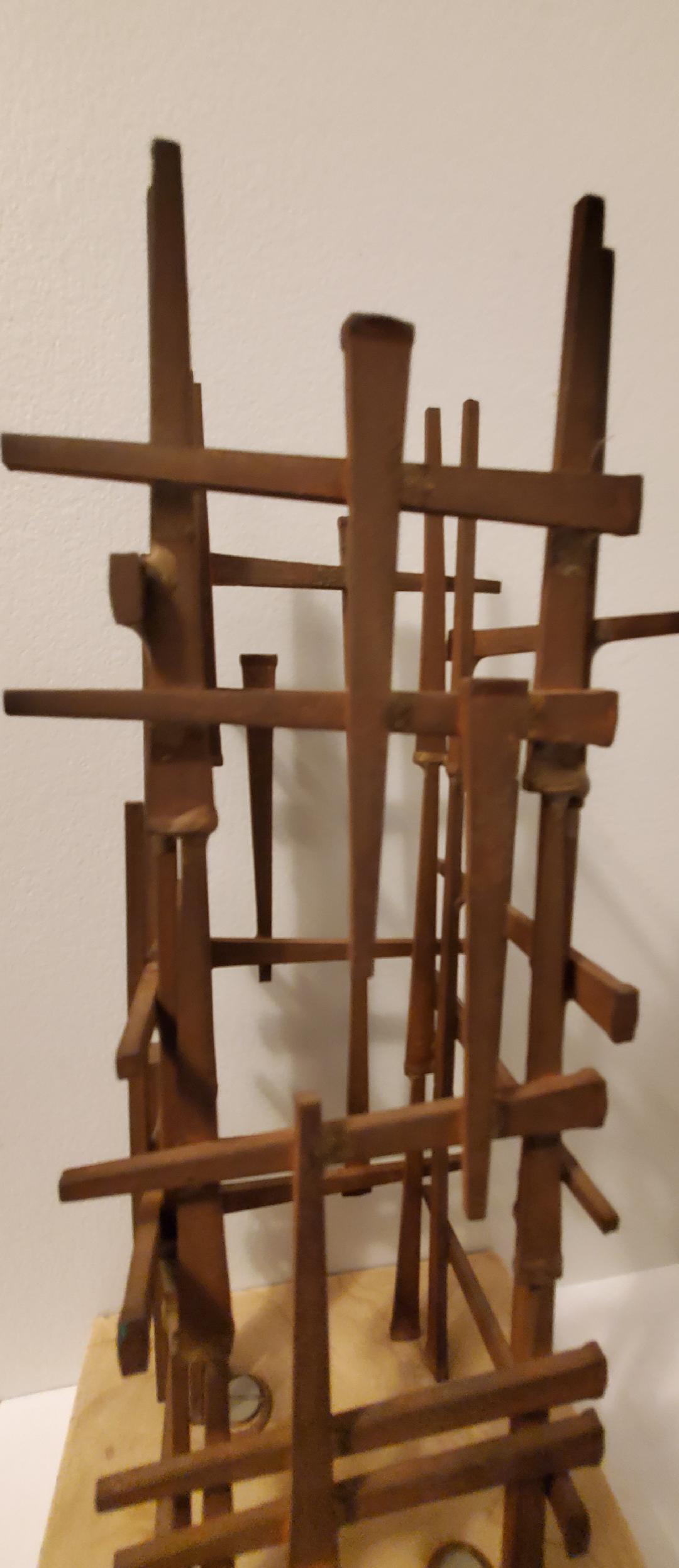 Mid Century Abstract Nail Sculpture by Artist Dave Grossman Titled 