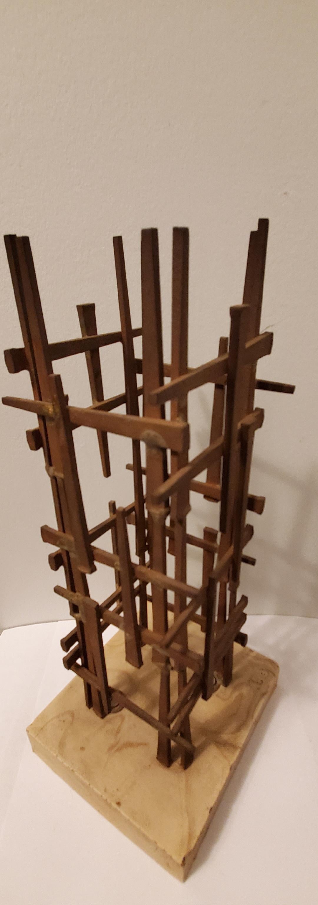 Mid Century Abstract Nail Sculpture by Artist Dave Grossman Titled 