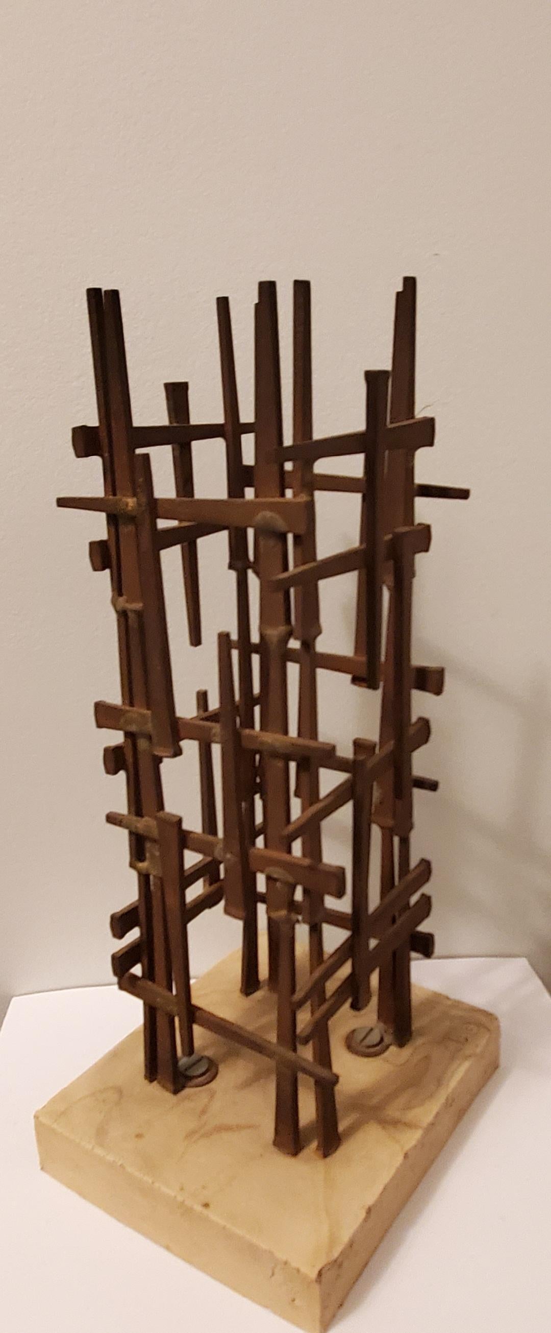 American Mid Century Abstract Nail Sculpture by Artist Dave Grossman Titled 