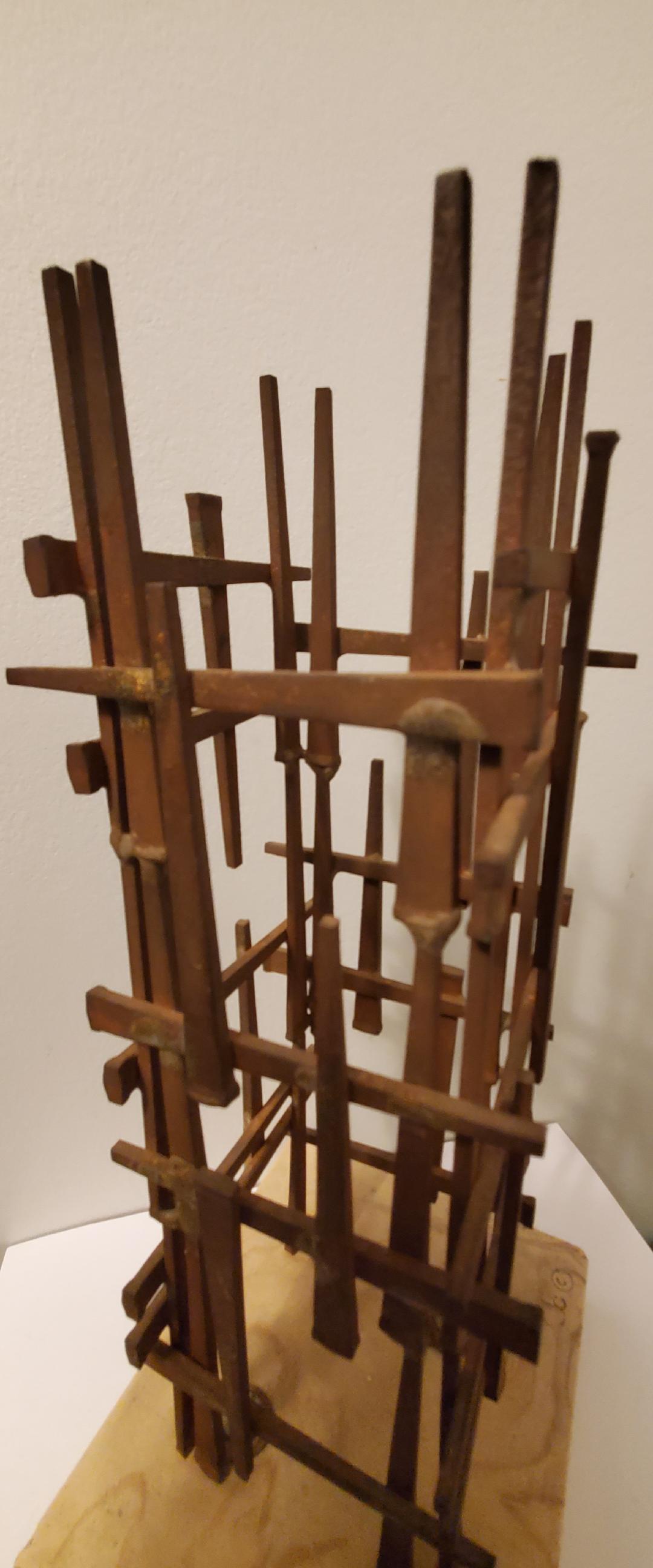 Mid Century Abstract Nail Sculpture by Artist Dave Grossman Titled 